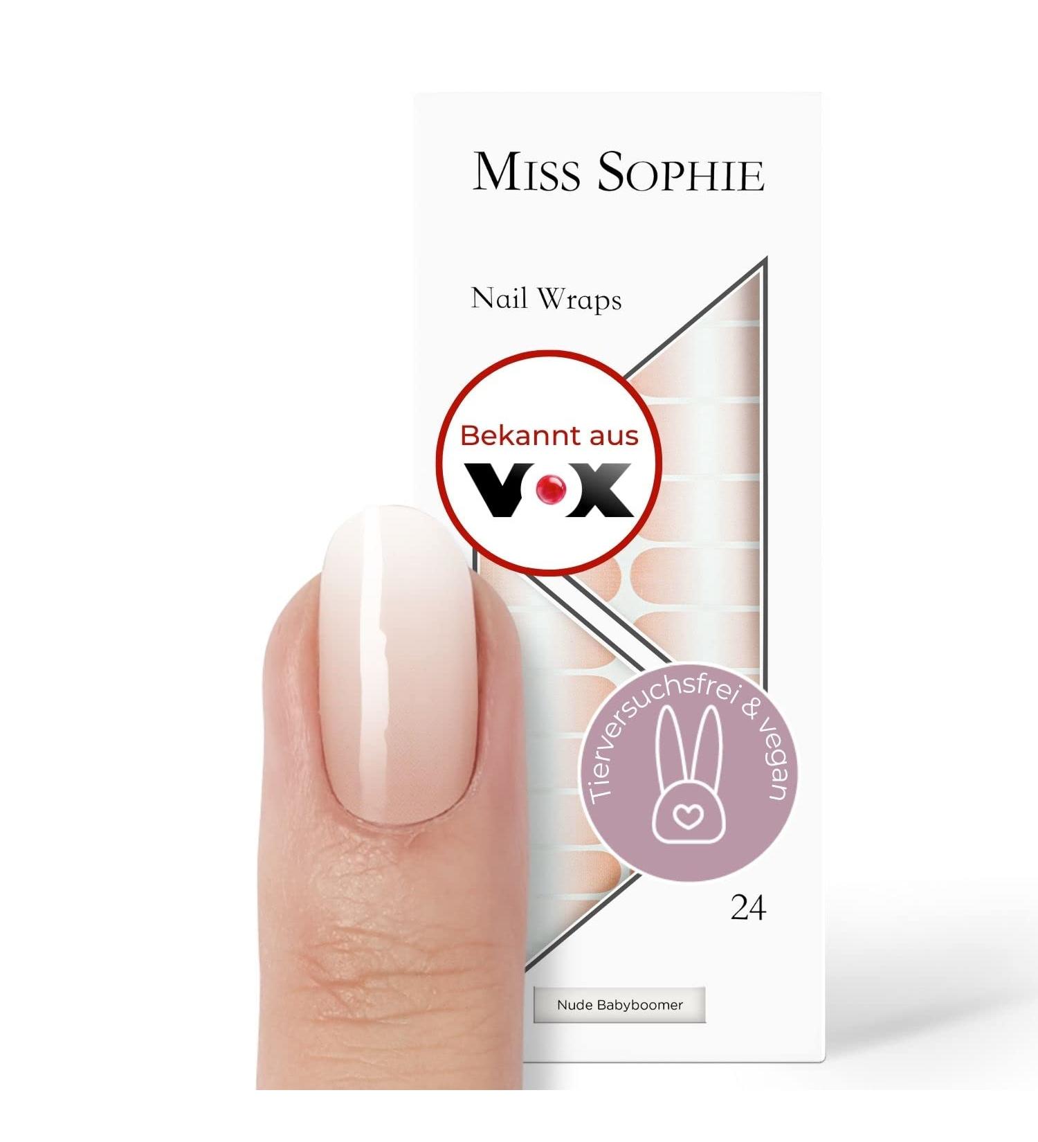 Original Miss Sophie Nail Foils - 24 Ultra-Thin Nude Babyboomer Polish Strips for Stunning Manicure & Pedicure | Compatible with Natural Gel Acrylic & Shellac Nails - Buy Online on GoSupps.com