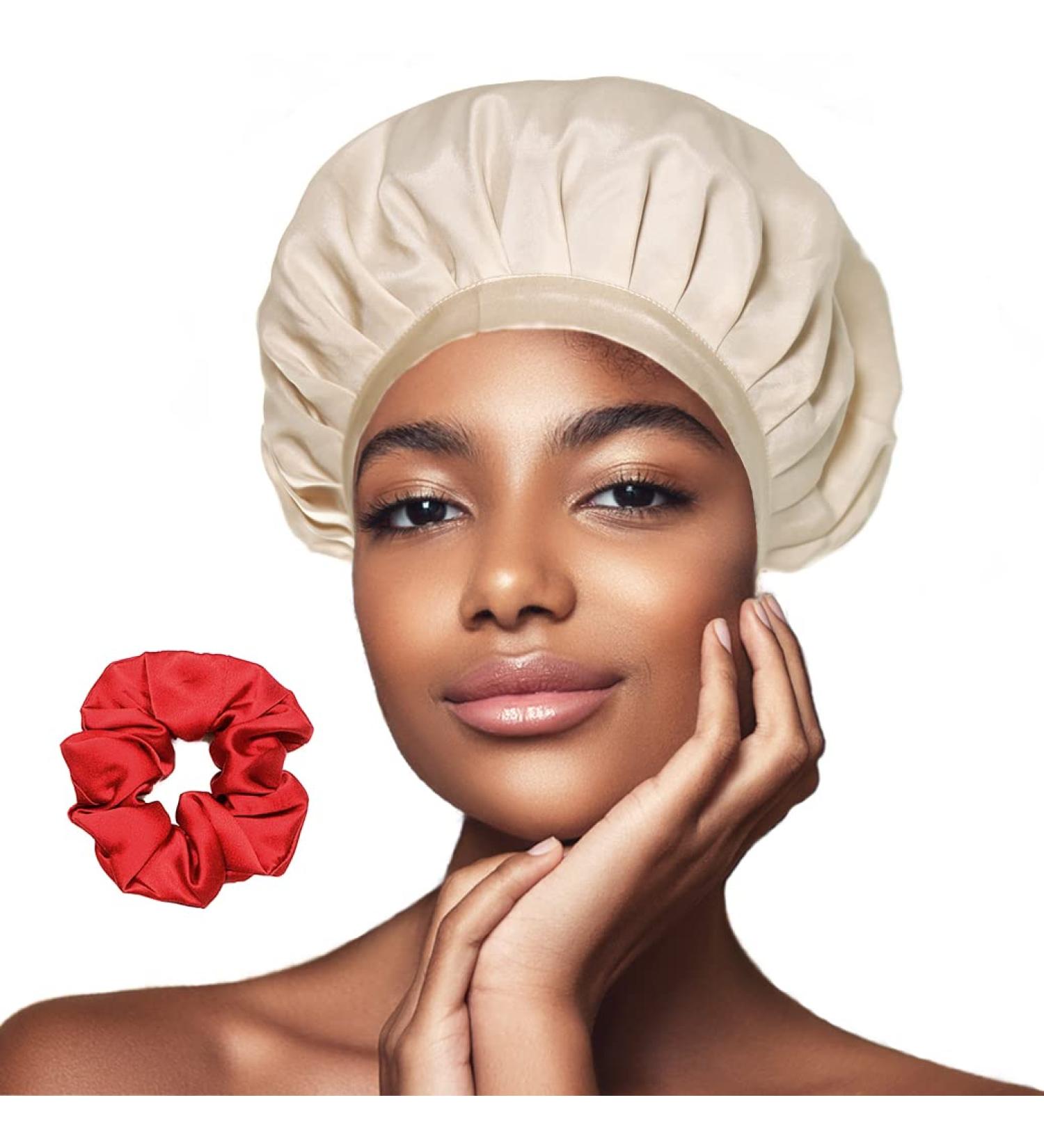 Silk Sleeping Cap for Curly Hair - Satin Bonnet for Comfortable and Protective Sleep - Silk Hair Wrap for Curly Hair - Buy Online on GoSupps.com