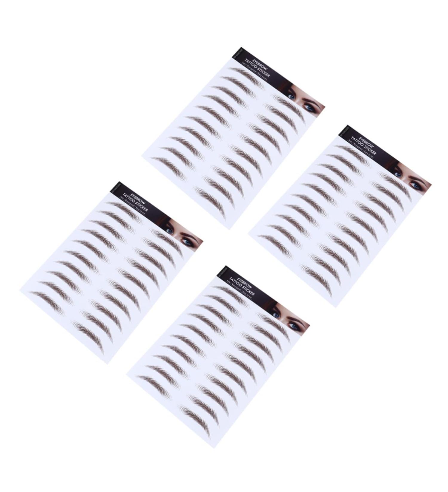 4pcs Eyebrow Stickers Waterproof Makeup Peel off Brow 6d Hair-like Eyebrows Stickers Transport Tool 21x15cm Brown - Buy Online on GoSupps.com