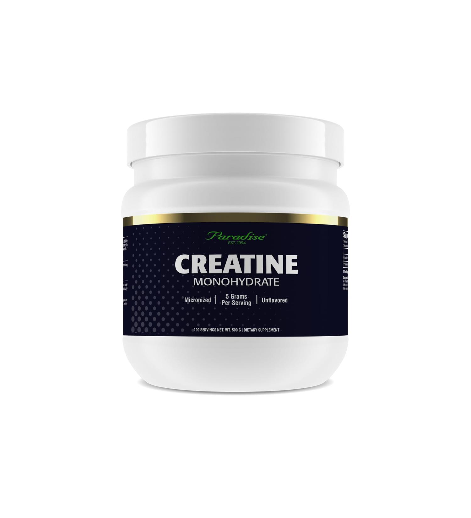 Buy Paradise Creatine Monohydrate Powder - Micronized for Enhanced Absorption | Supports Muscle Growth & Athletic Performance | 500g (100 Servings) - International Shipping Available - Buy Online on GoSupps.com