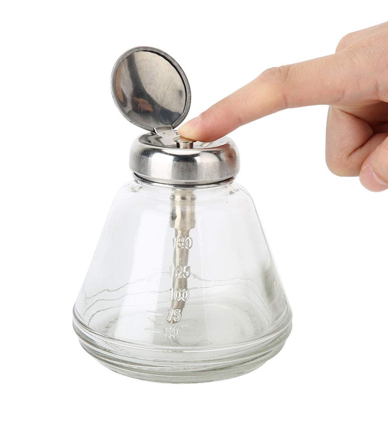 150ml Push Down Empty Pump Dispenser Bottle for Nail Art | Transparent Liquid Container & Press Bottle Accessories - Buy Online on GoSupps.com