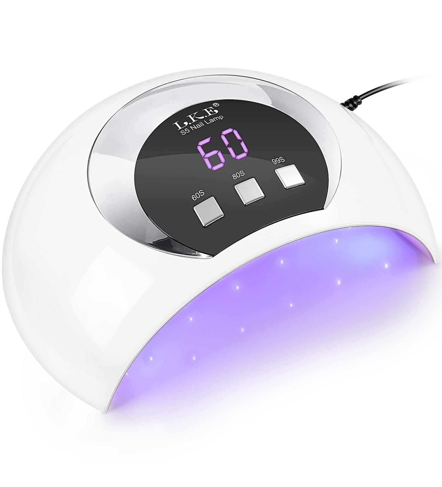 Wisdompark 54W UV LED Nail Lamp with Automatic Sensor - Professional Gel Nail Dryer for Curing Polish - White - Buy Online on GoSupps.com