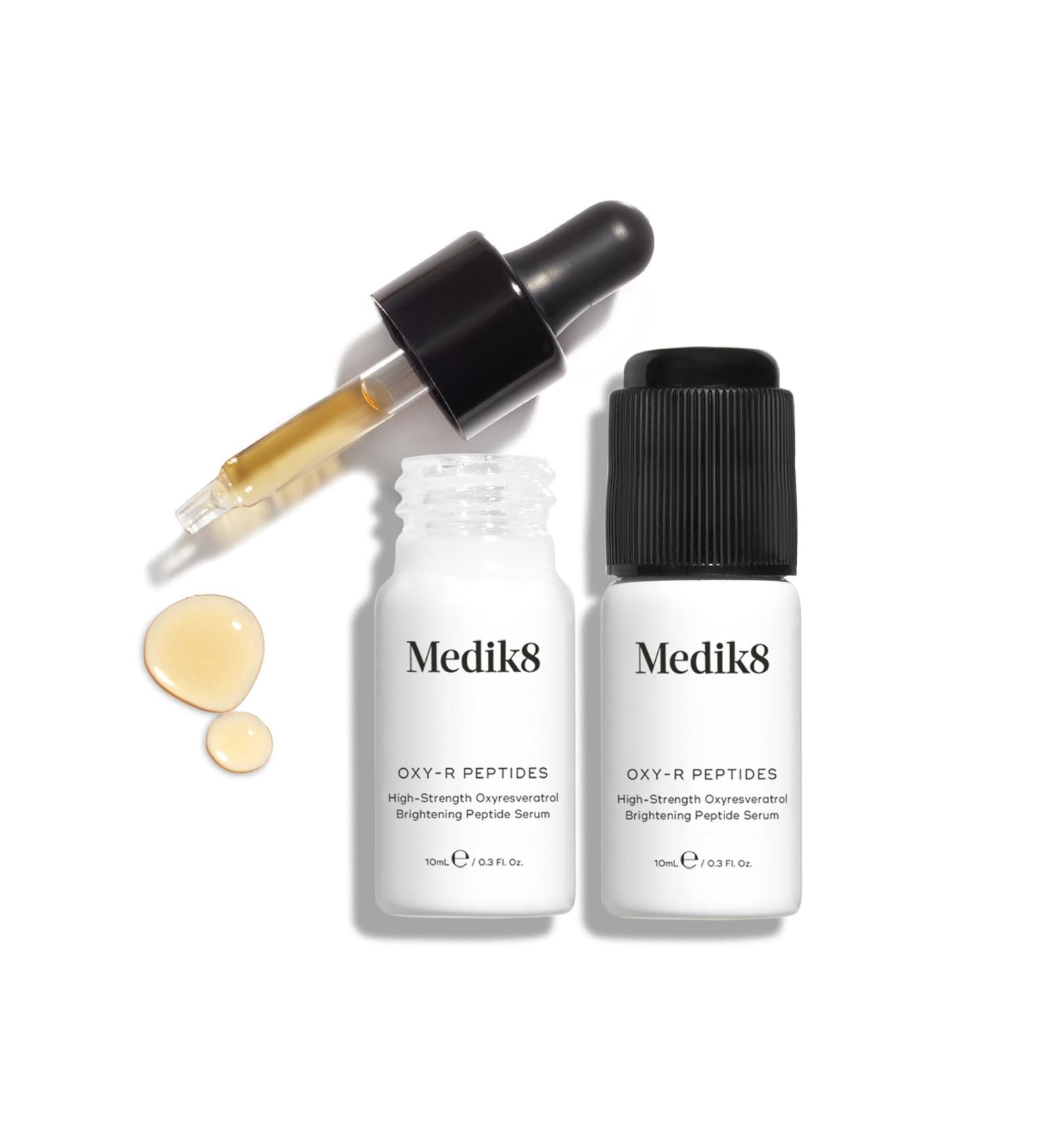 Medik8 Oxy-R Peptides - 1% Oxyresveratrol High Hyaluronic Acid Whitening Peptide Serum - Lightens Dark Spots and Discolorations - 2 x 10ml - Buy Online on GoSupps.com