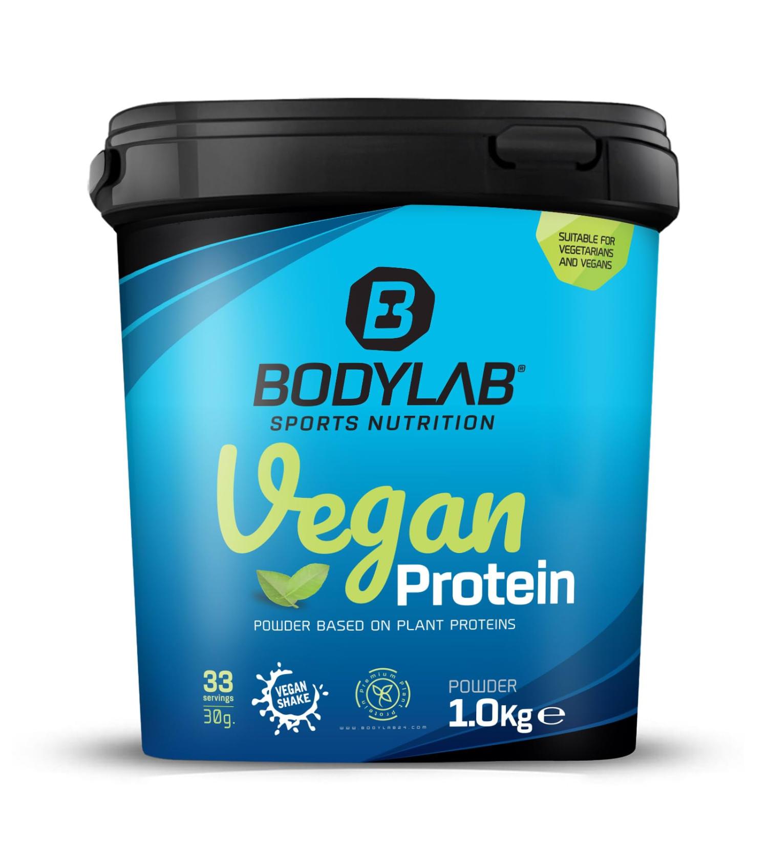 BODYLAB24 Vegan Protein Powder 1000g - 100% Plant-Based 80g Protein per 100g Ideal for Muscle Building - Arable Beans Pea & Pumpkin Seed Protein - Buy Online on GoSupps.com