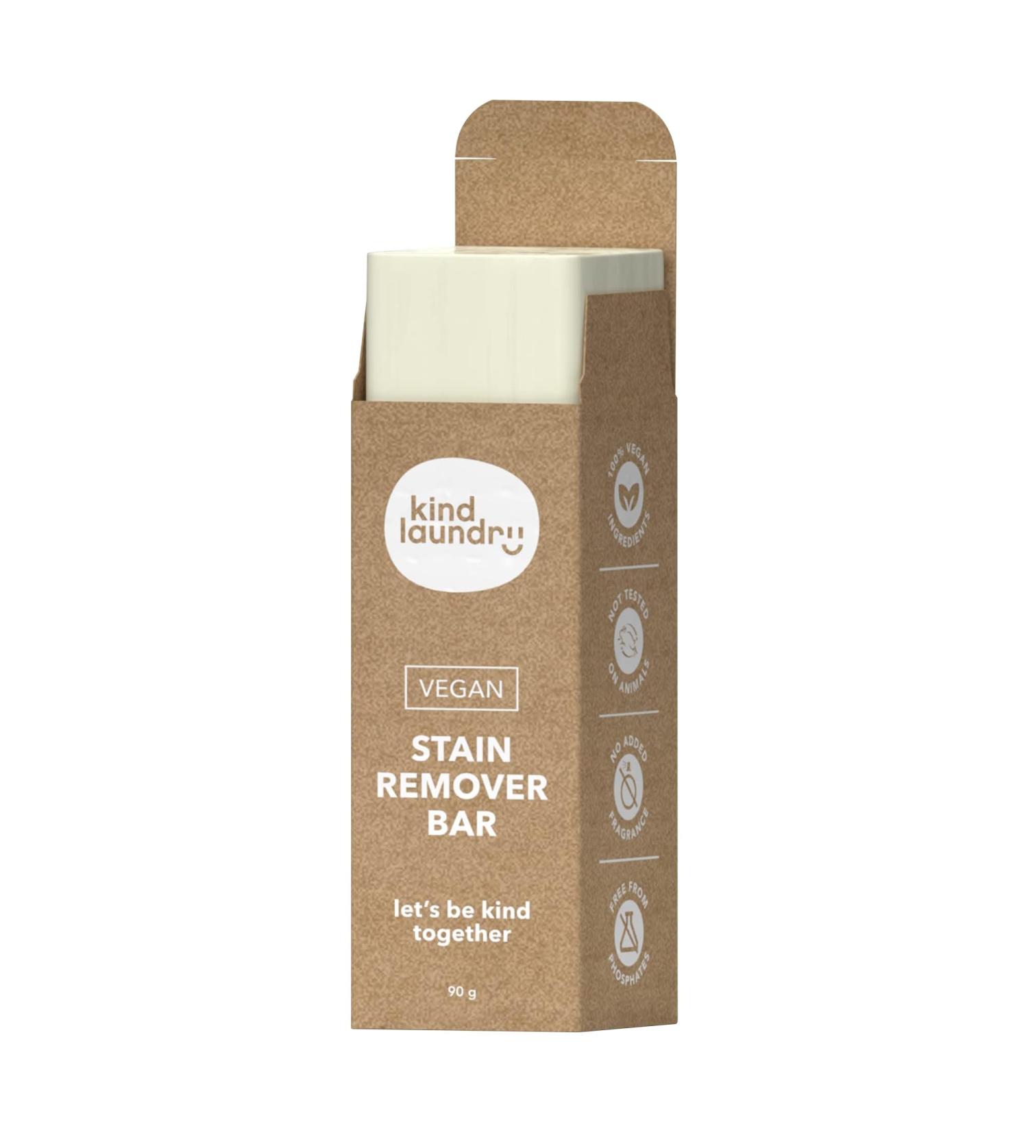 Kind Laundry Vegan Stain Remover Bar | Travel-Friendly Natural Laundry Solution | Gluten & Cruelty-Free Stain Remover for Clothes & Baby | 90g - Buy Online on GoSupps.com