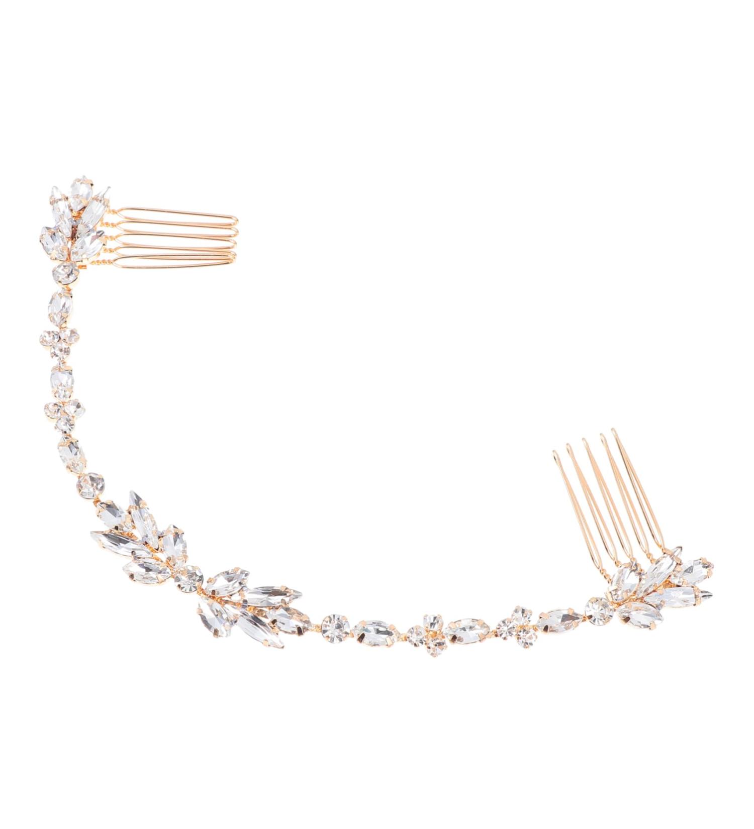 Ipetboom Hair Decorative Comb 1pc Hair Comb Wedding Bride Decorate Alloy Blush Bridal Hair Clip - Buy Online on GoSupps.com