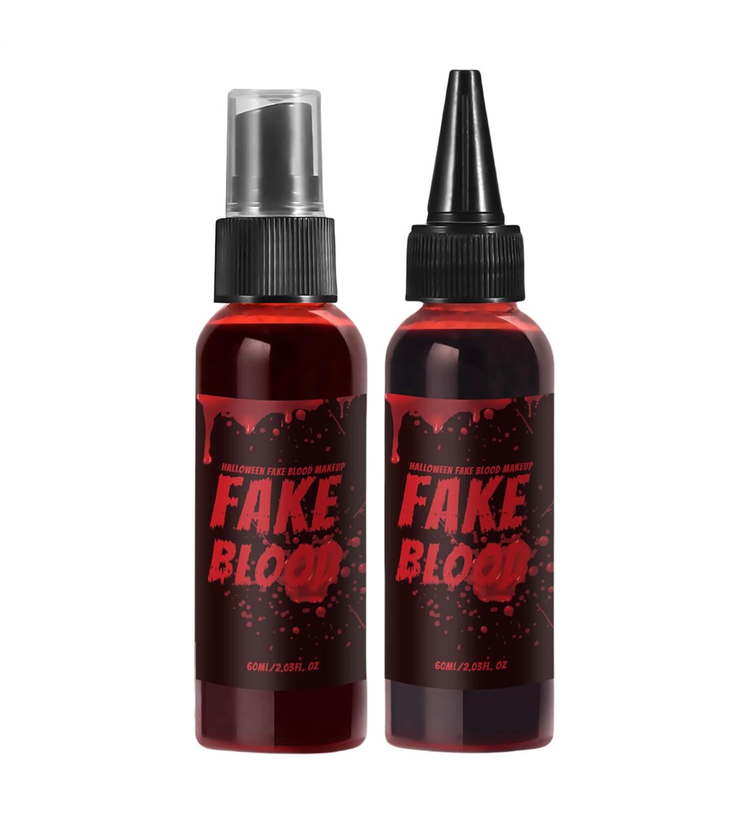 Realistic Fake Blood - 60ml Washable Halloween Makeup Liquid Versatile Fake Blood Gel | Cosplay Theatrical Performances Horror Movies Costume Parties Pranks Photoshoots - Buy Online on GoSupps.com