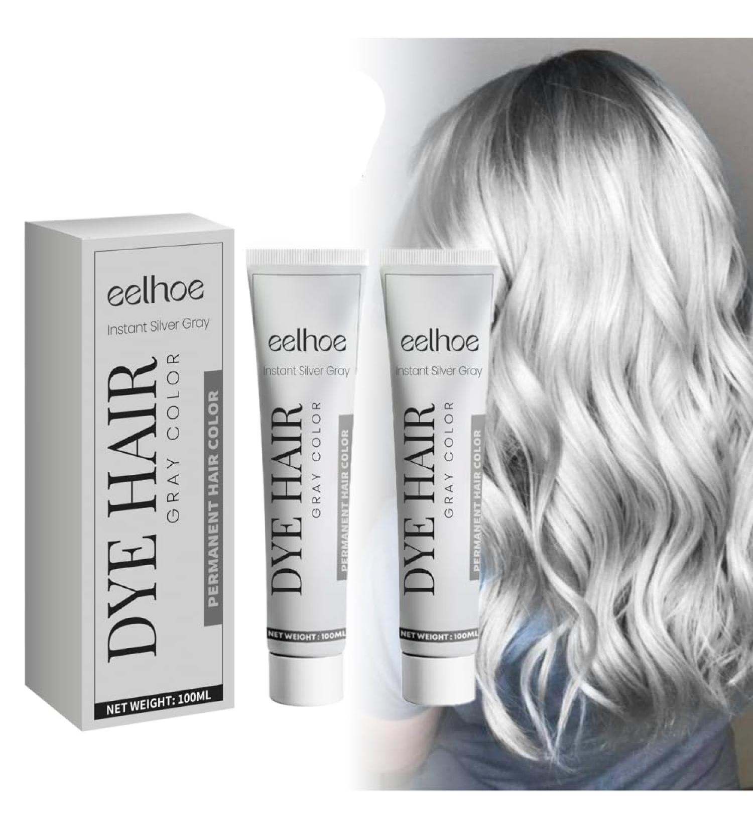 Premium Silver Hair Dye Cream | No Bleaching | Gray & Light Gray Silver Color for All Hair Types Easy Application - Buy Online on GoSupps.com