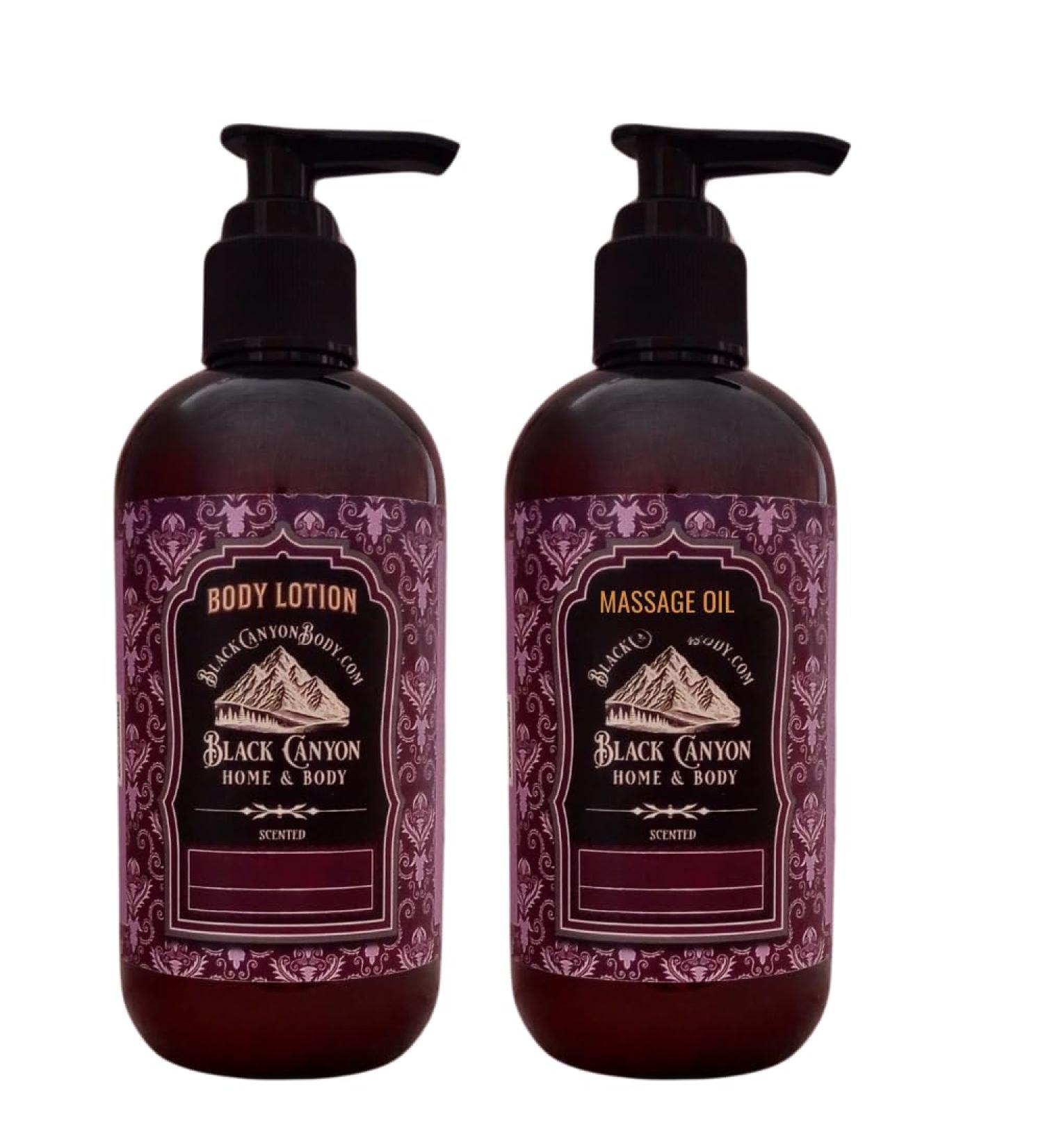 Black Canyon Yellow Rose & Musk Scented Body Lotion and Massage Oil Set 12 Oz Lotion - 12 Oz Massage Oil - Buy Online on GoSupps.com
