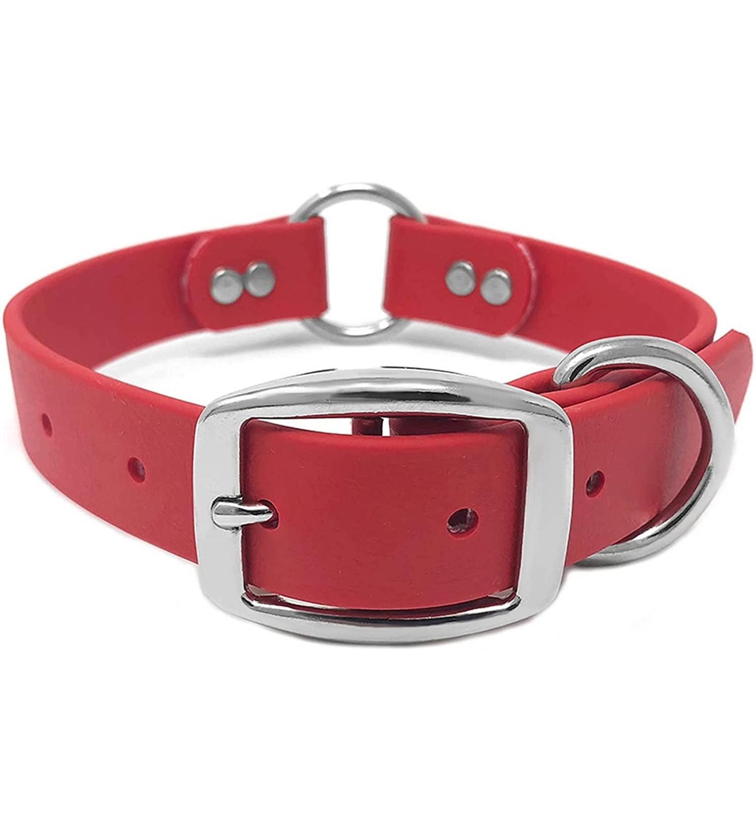 Regal Dog Waterproof Collar for Small Medium & Large Dogs - Red Halfband with Middle Ring - Ideal for Puppies & Adult Dogs - Buy Online on GoSupps.com