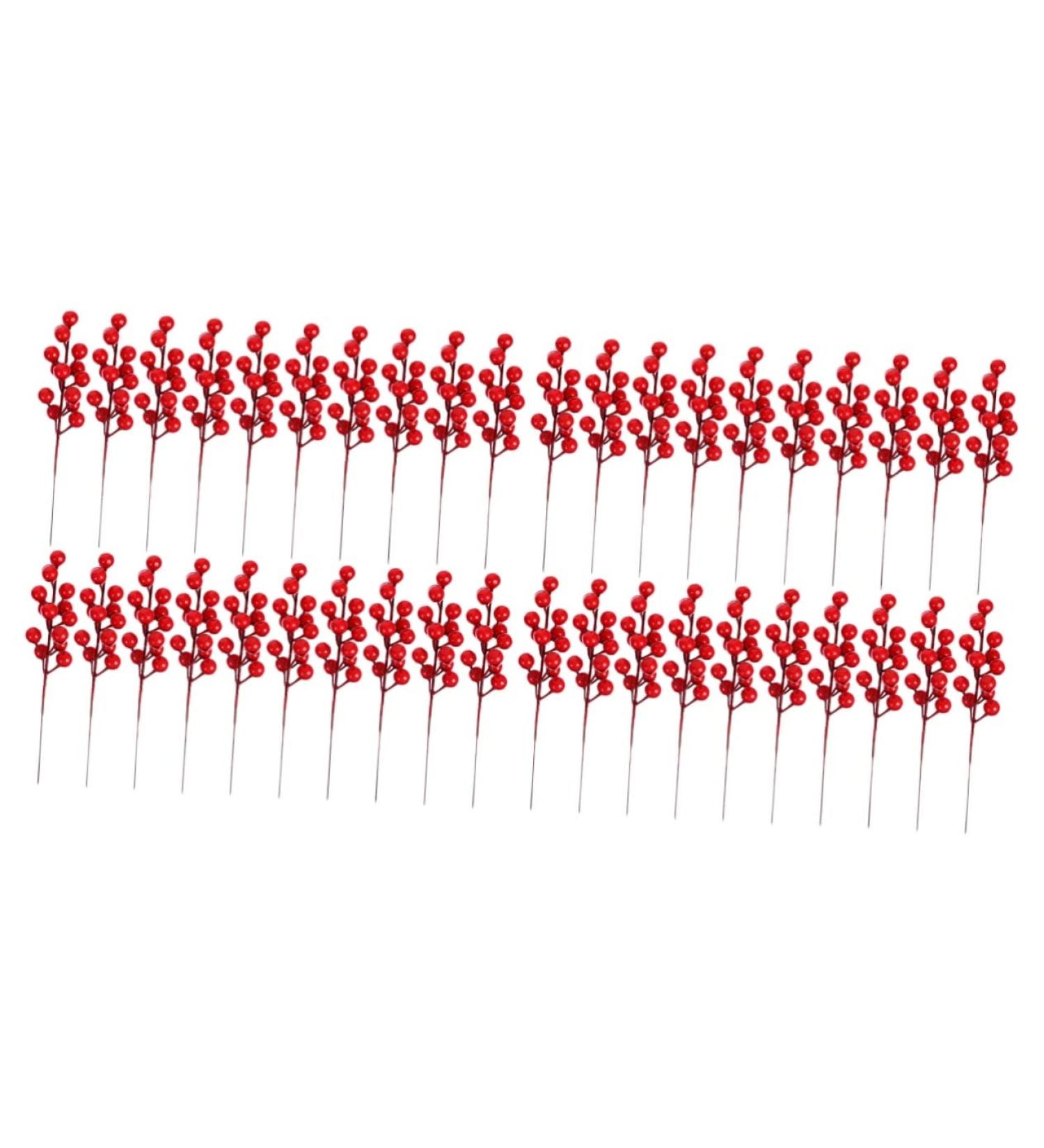 ABOOFAN 50 Pcs Artificial Berry Cuttings Artificial Berry Stems Pick Christmas Tree Decoration Ornaments Christmas Red Berries Branches Artificial Berry Branches Red Fruit Foam Fork - Buy Online on GoSupps.com