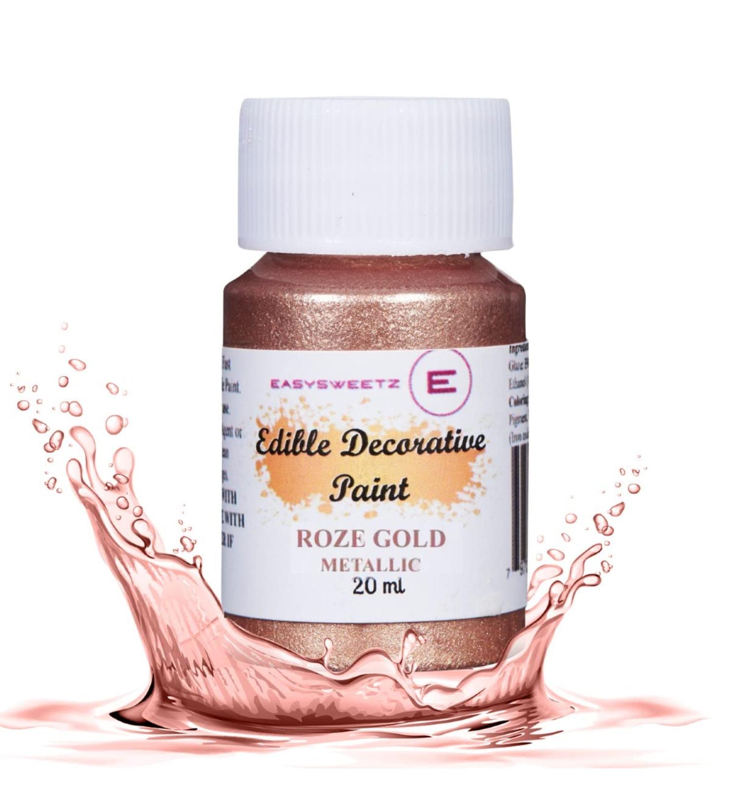 EasySweetz 100% Edible Decorative Paint Metallic: (Roze Gold) 20 ml