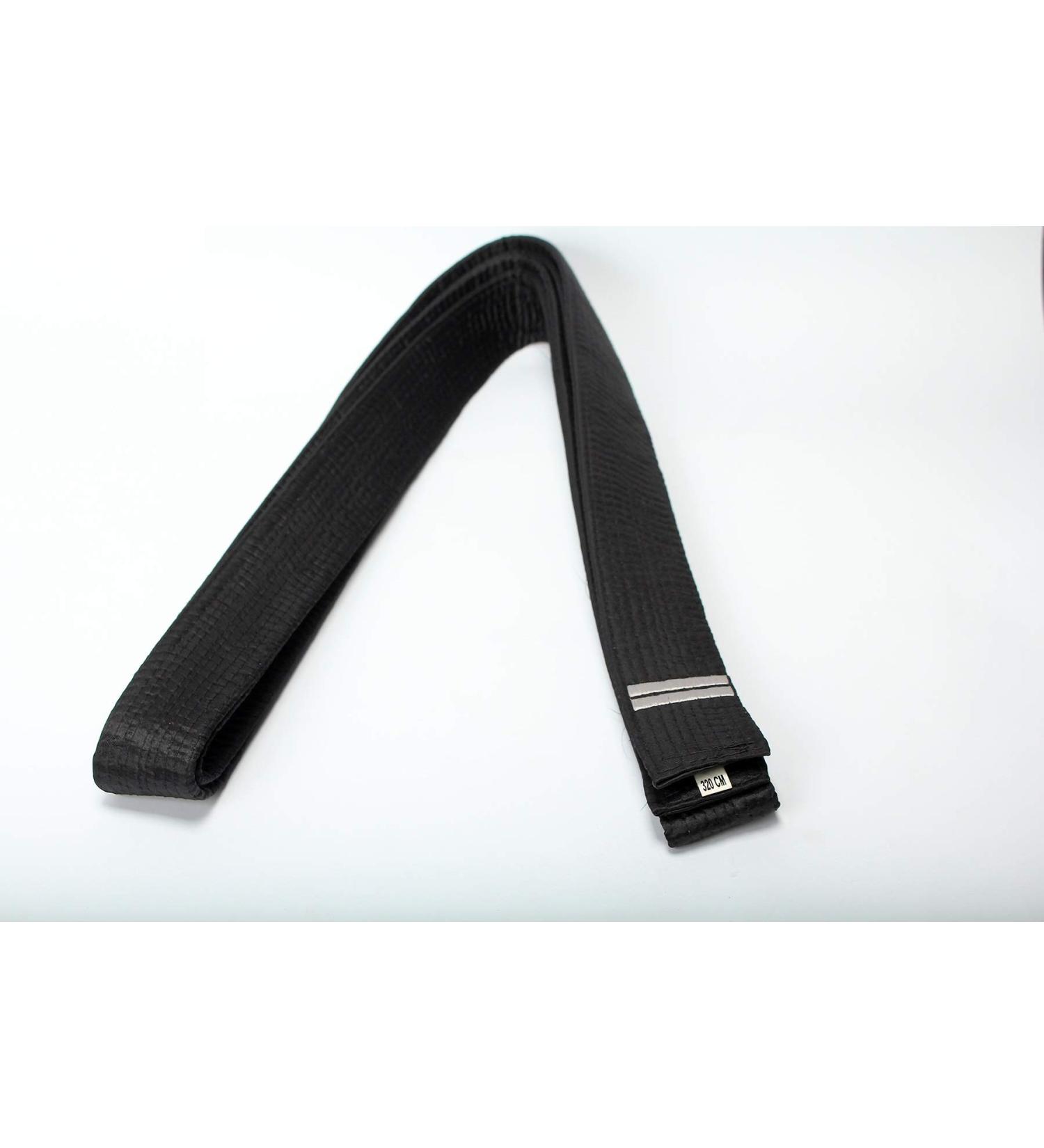 Shihan Power Sports 2 DAN BAR Karate Black Belt Satin Silver Embroidery 320cm Length Kenpo Kickboxing