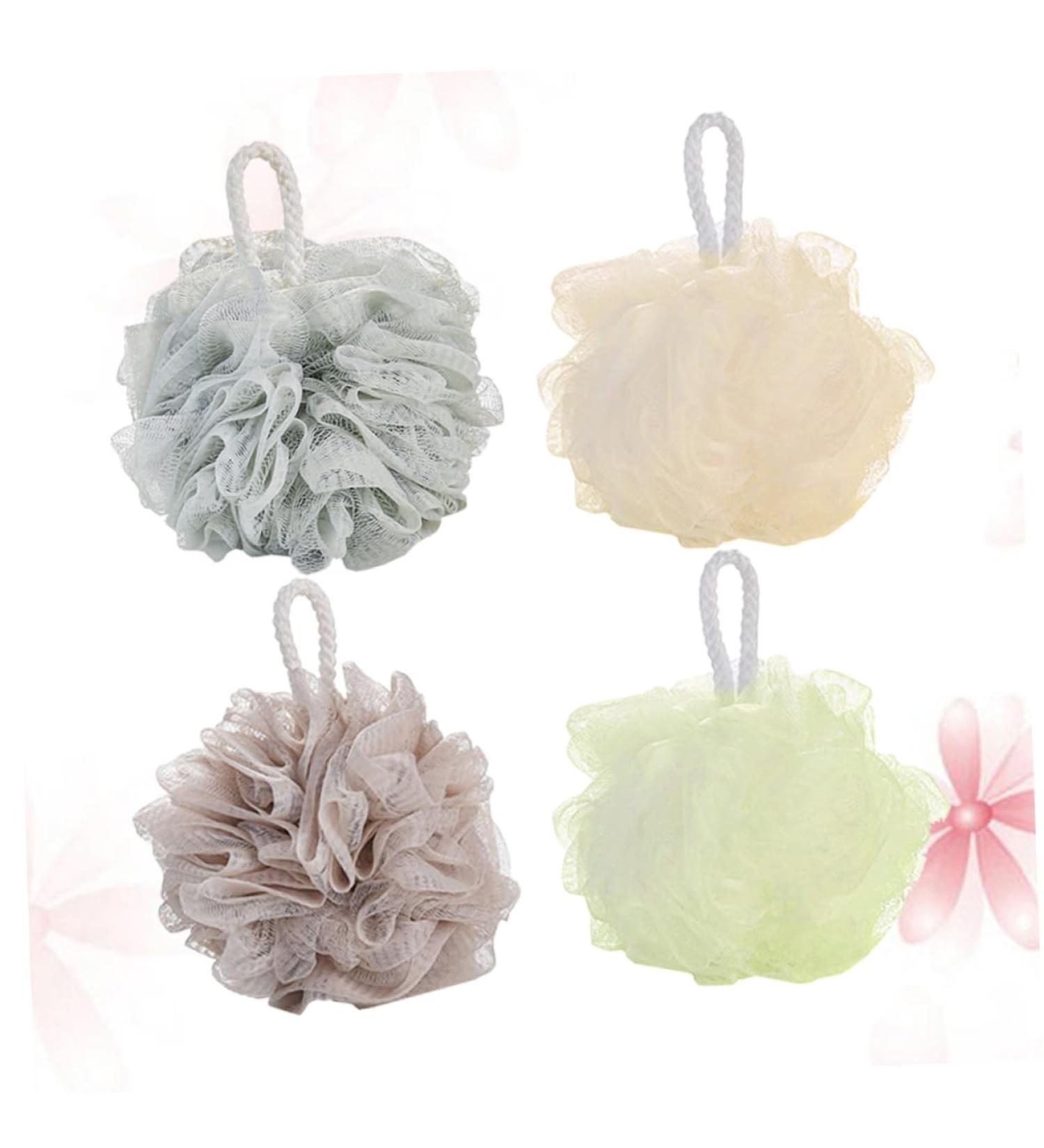 Housoutil 4pcs Large Bath Ball Shower Pouf - Premium Mesh Sponge for Relaxing Bath Experience - International Shipping Available - Buy Online on GoSupps.com