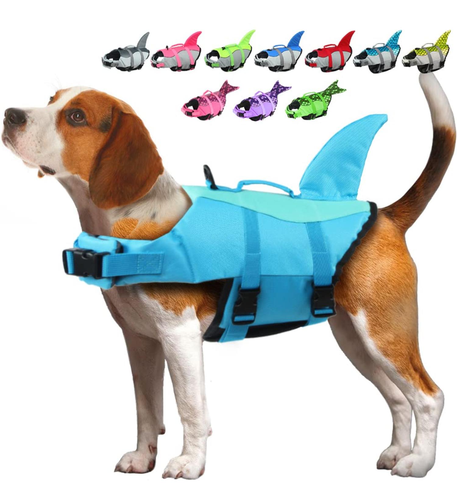 Emust Dog Swimming Vest - High Buoyancy Ripstop Life Jacket for Small & Medium Breeds - Pool Blue - Buy Online on GoSupps.com