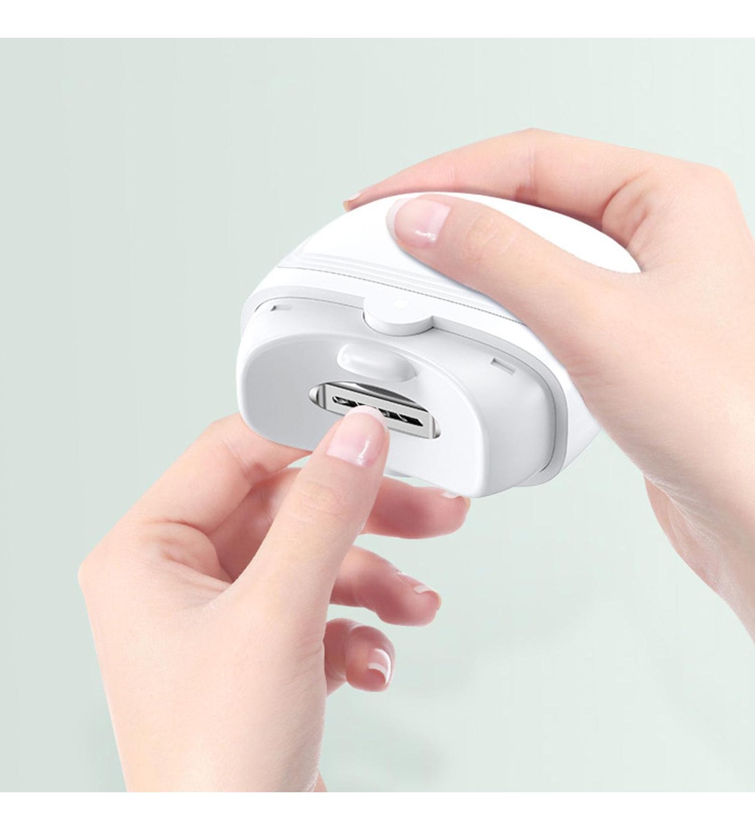 Automatic Nail Trimmer Electric Automatic Nail Clipper with Light Fingernail Cutter Nail Scraps Storage Rechargeable Safety Fingernail Trimmer for Kids Seniors Adult (White) - Buy Online on GoSupps.com