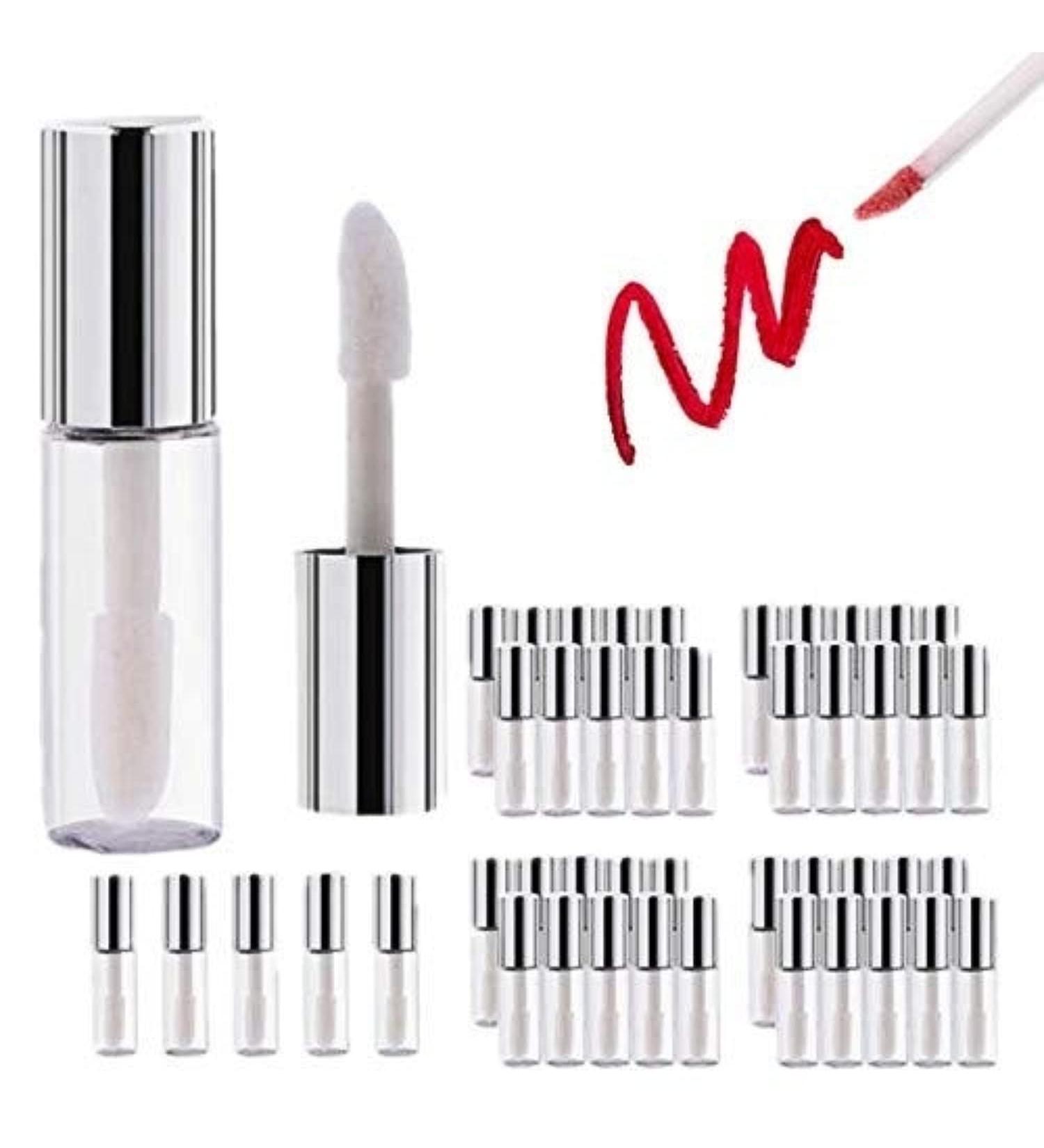 45Pcs Reusable Lipstick Bottle 1.2 ML Mini Empty Lip Gloss Tubes- Clear DIY Cosmetic Storage - Buy Online on GoSupps.com