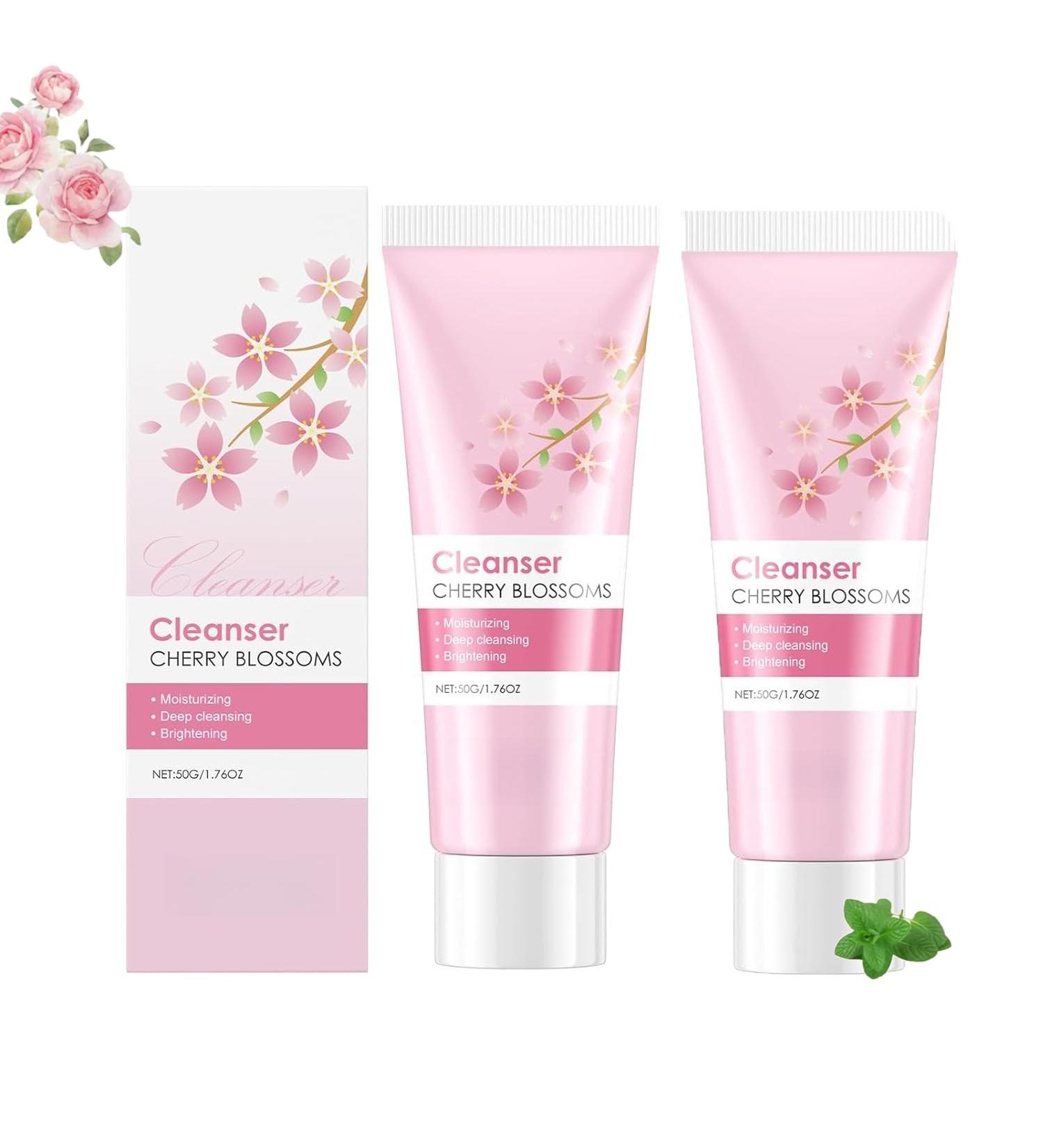 Revivix Cherry Blossom Facial Cleanser with Prunus Flower Extract and Glycerin Gentle Foaming Formula for Daily Use Hydrating and Nourishing Face Wash for All Skin Types 1.76 oz (2Pcs) - Buy Online on GoSupps.com