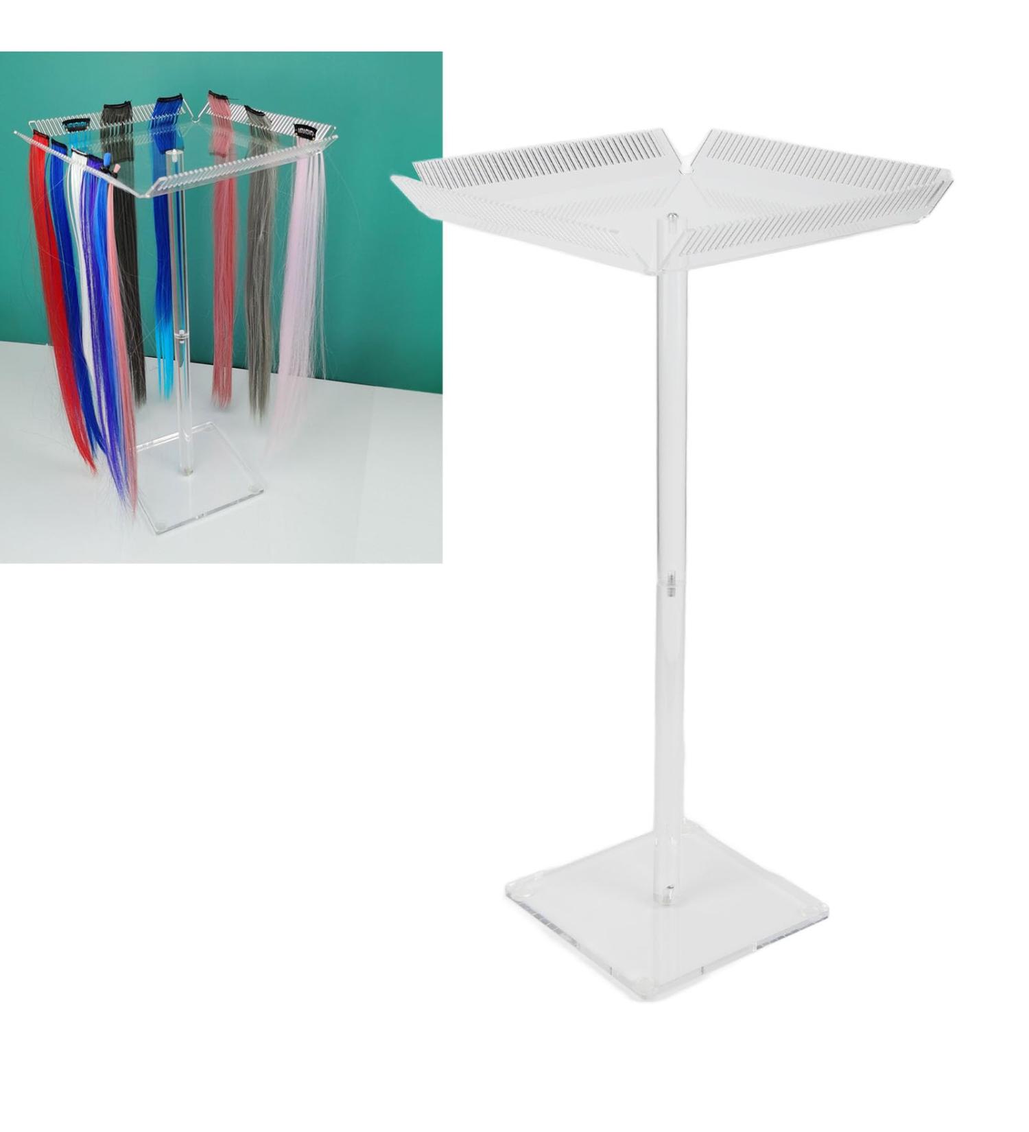 Acrylic Hair Extension Stand Wigs Display Rack Holder Braiding Hair Rack Professional Transparent Braiding Rack Hair Extension Separator Holder - Buy Online on GoSupps.com