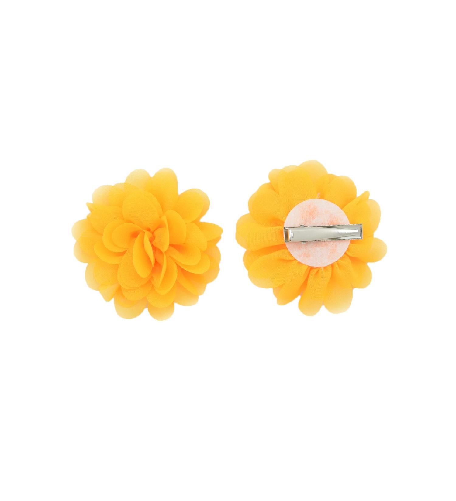 PrettyBoutique Girls Kids Women Chiffon Flower Hair Clip Alligator Clip Party Wedding (7cm Orange) - Buy Online on GoSupps.com