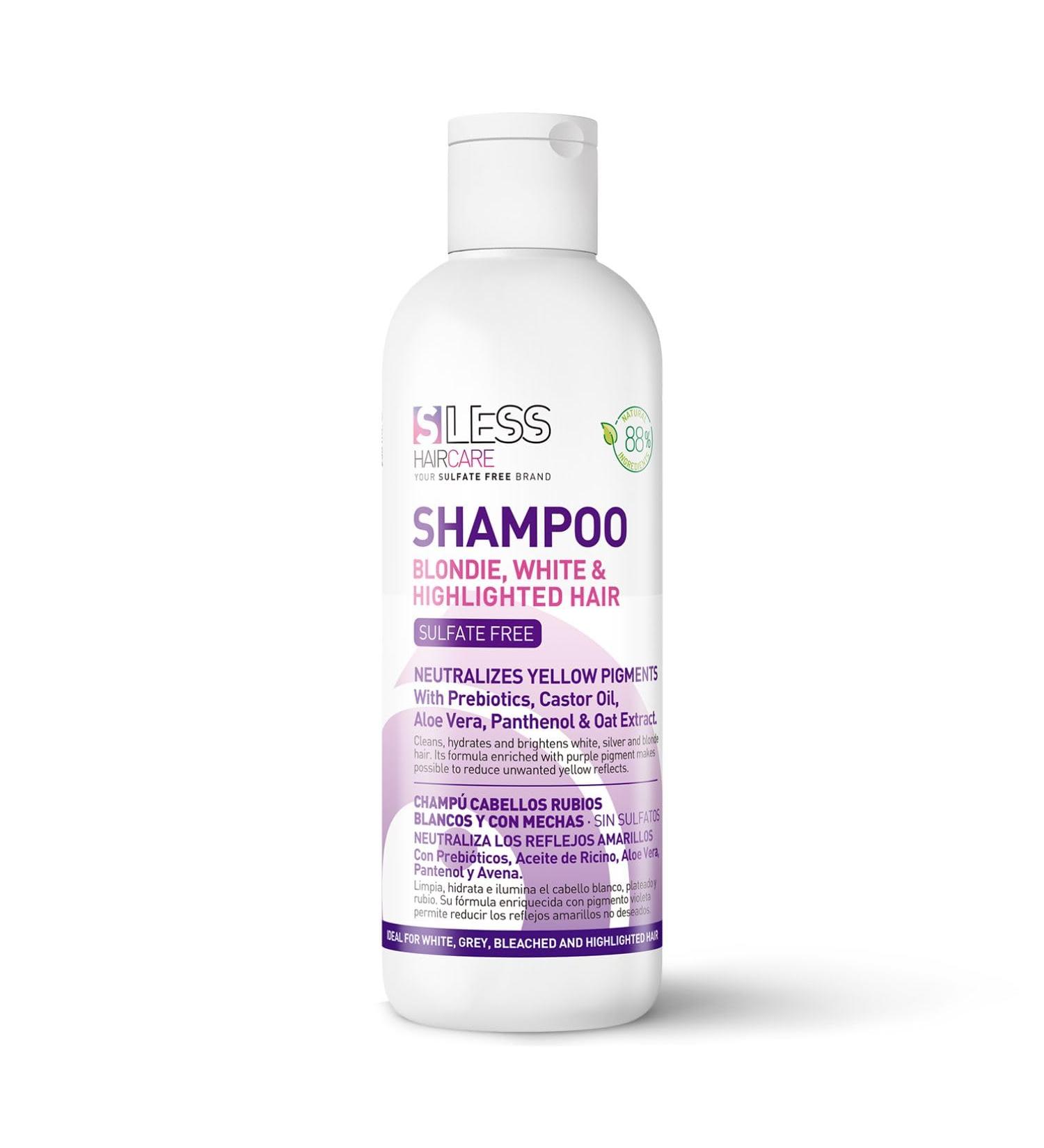  SLESS HAIRCARE Shampoo for blonde hair 250 ml | Violet pigments to neutralize yellow and orange tones | Hydration and nourishment with prebiotics castor oil and panthenol | Sless Haircare - Buy Online on GoSupps.com