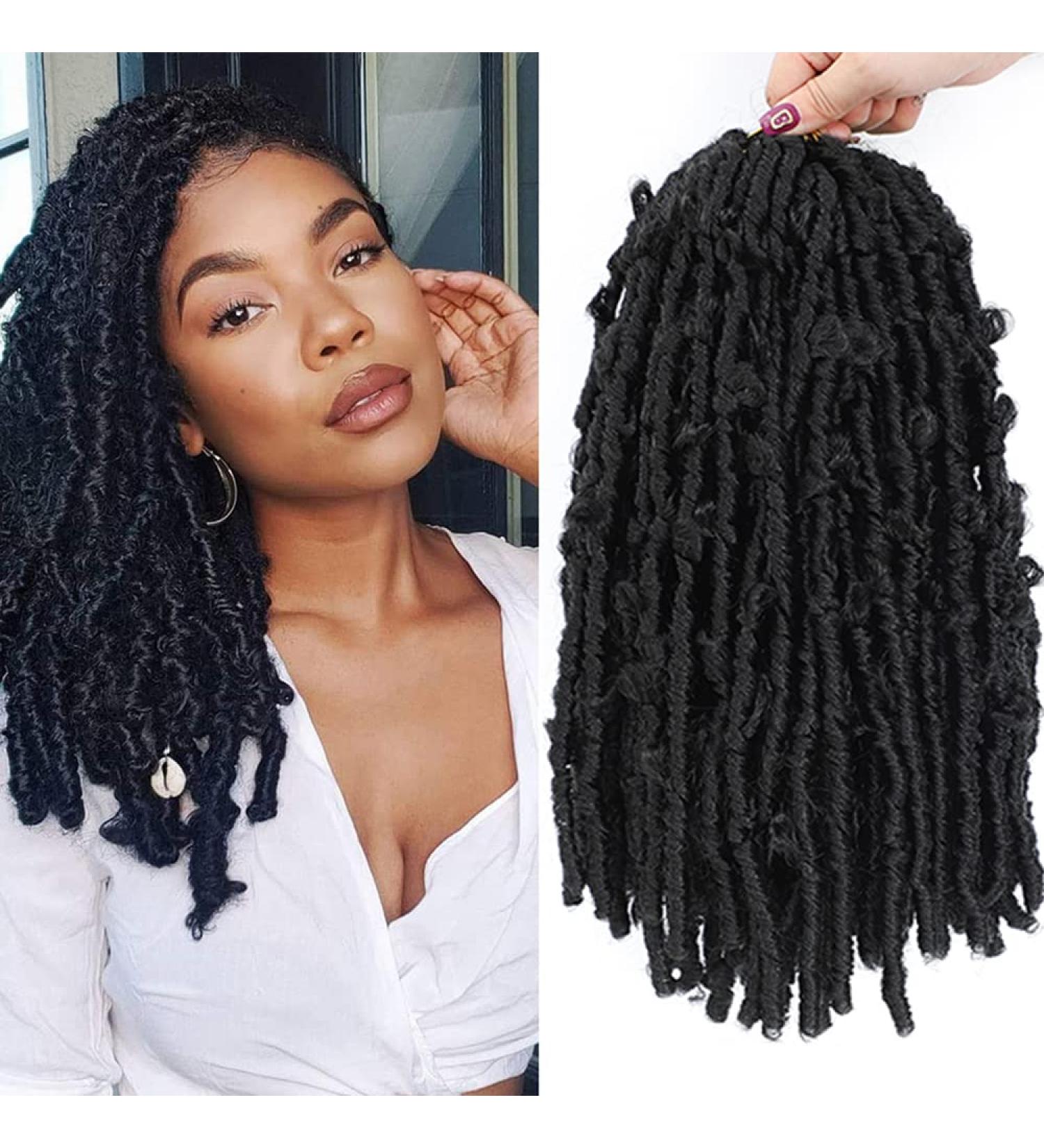 6 Pack 14 Inch Butterfly Locs Crochet Hair Extensions - Pre Looped Distressed Short Butterfly Locs in 1B (Pack of 6) - Buy Online on GoSupps.com