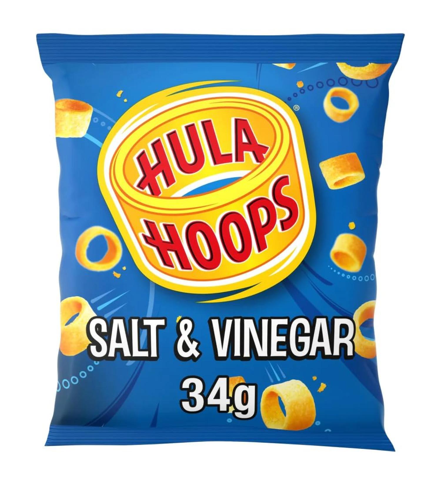 Hula Hoops Salt & Vinegar Crisps 34g-Food