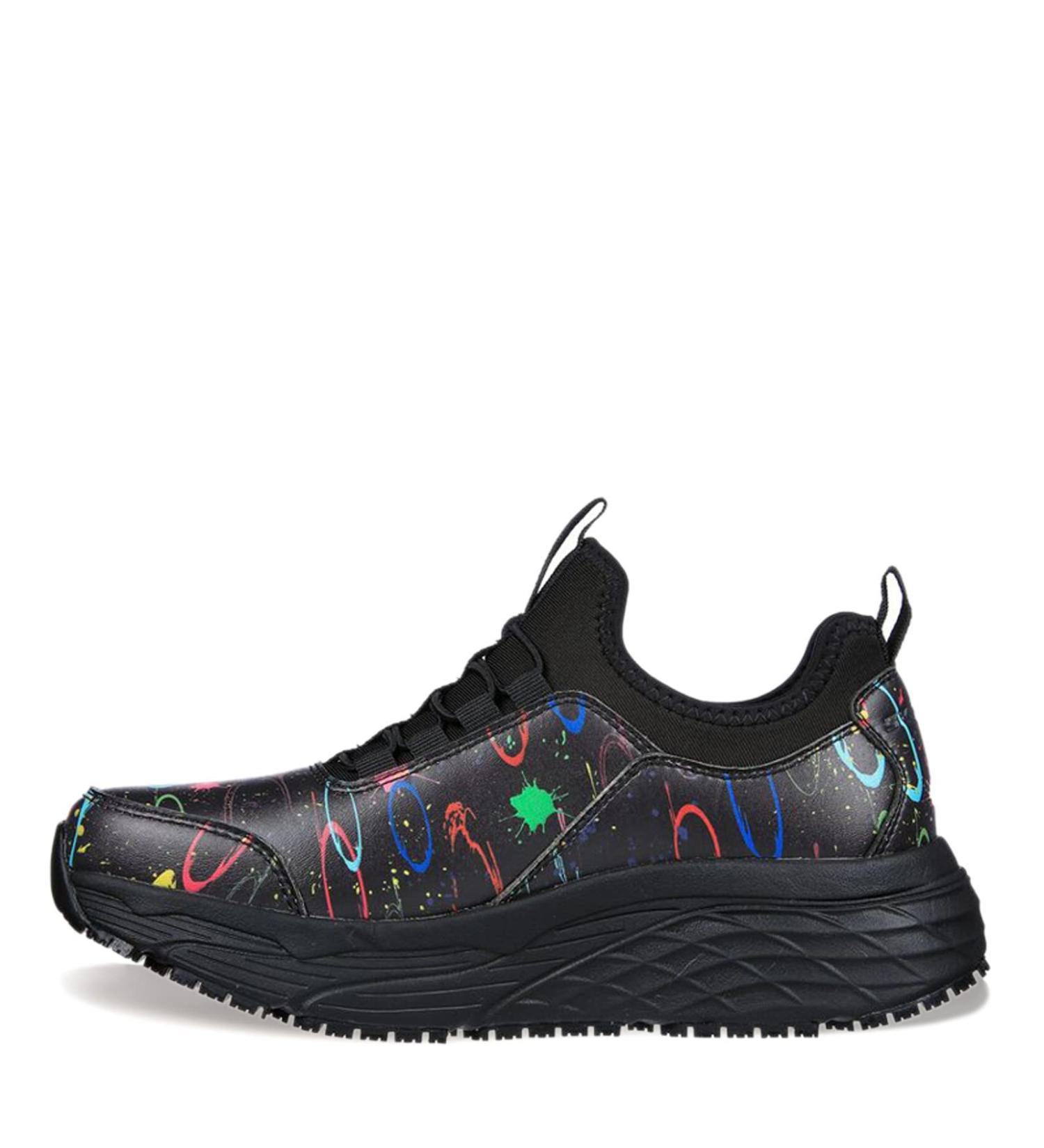 Skechers Work Max Cushioning Elite SR108060 Women's Work Sneaker Oxford - Size 8.5, Black Multi - Buy Online on GoSupps.com