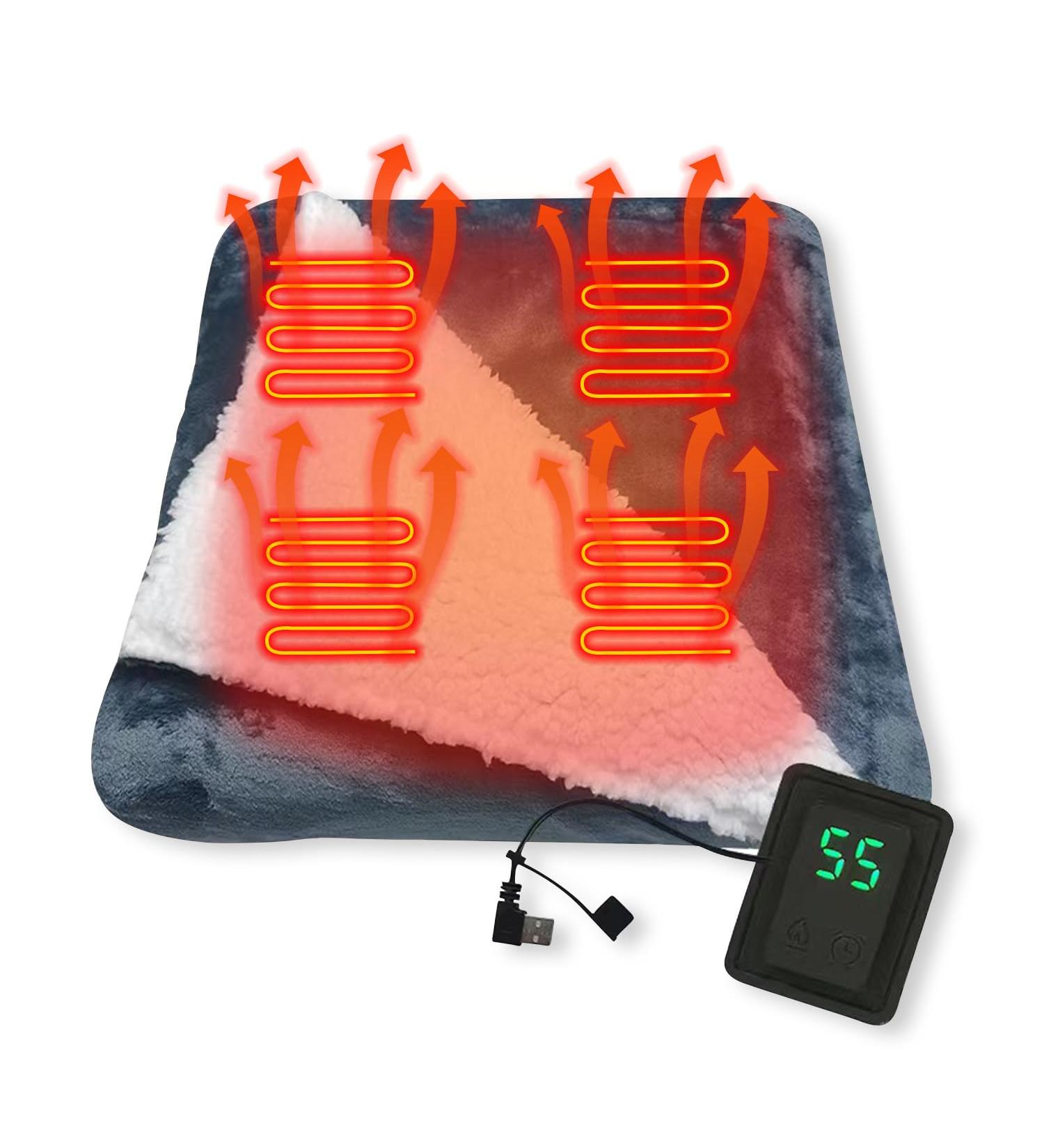 Buy USB Heated Scarf - Portable Electric Fleece Poncho for Pain Relief | 3 Temperature Levels & Auto-Off - Buy Online on GoSupps.com