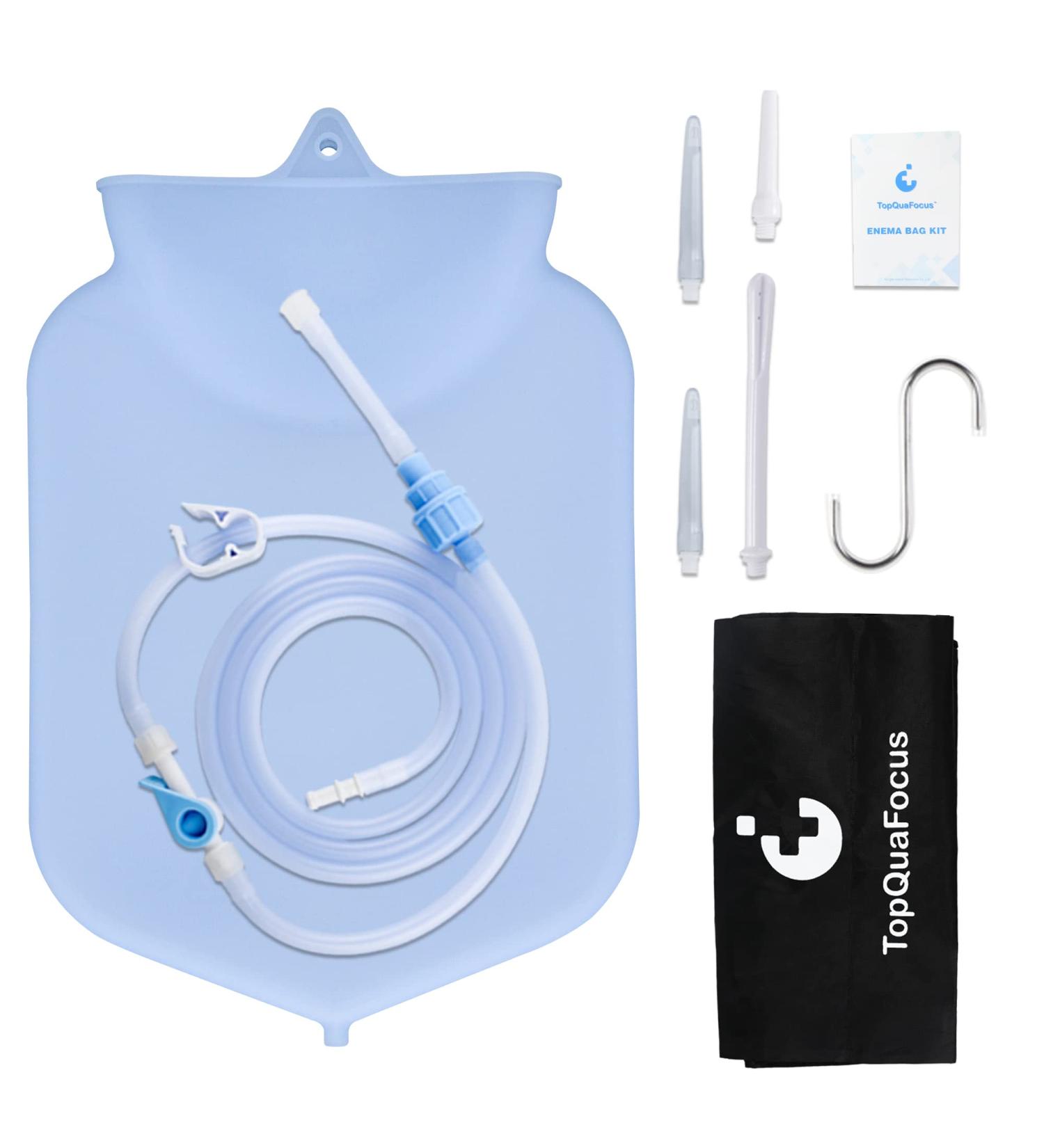 Topquafocus 4L Enclosure Bag Set - Non-Toxic Silicone Coffee-Bell Bag & Colon Cleanser with 6.5ft Hose | BPA & Phthalate Free - Shop Internationally - Buy Online on GoSupps.com