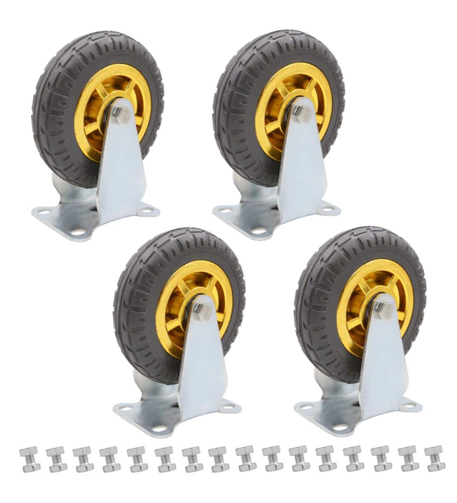 Threaded Shaft Swivel Castors Ball Castors Lockable Bearing with Brake Swivel Casters for Furniture and Workbench Set of 4 Load 400KG(4 Standard 3inch) - Buy Online on GoSupps.com