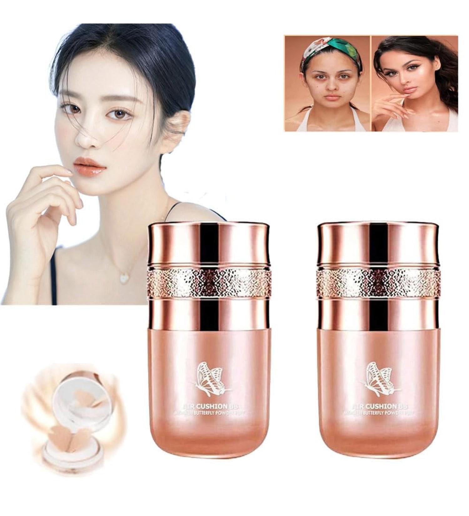 Butterfly Cushion BB Cream Moisturizing Concealer Makeup Base Primer BB Liquid Foundation Effectively Cover Skin Imperfections Conceals Pores Air Cushion CC Cream Easy To Use (Mixed 2pcs) - Buy Online on GoSupps.com