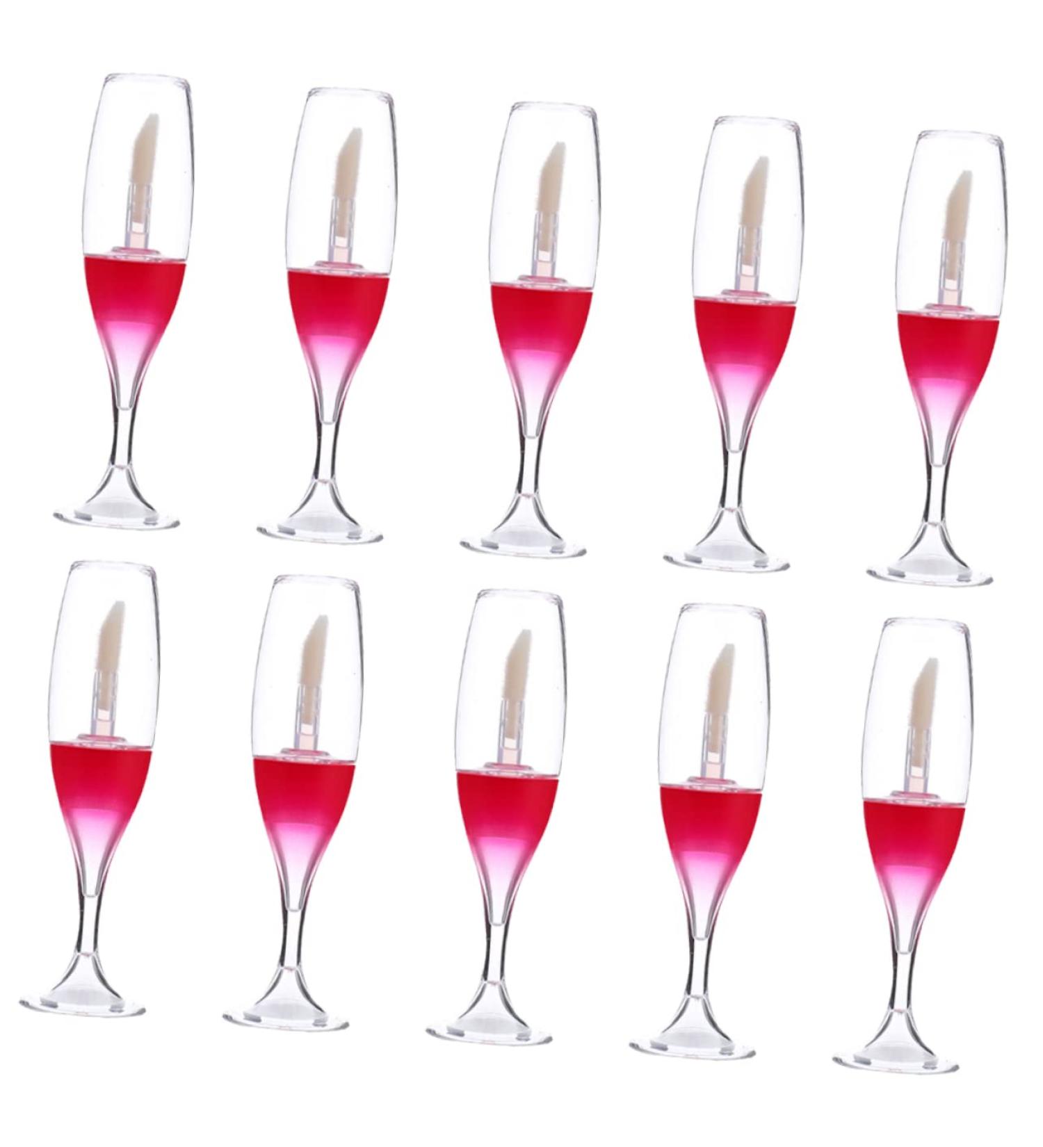  LALADEFIEE 10 Pieces Empty Boxwood Wine Glass Lip Glaze Cosmetic Organizer Cosmetic Container Mini Lip Gloss Container for Lip Balm Clear Lip Gloss Mini Lip Gloss Containers - Buy Online on GoSupps.com
