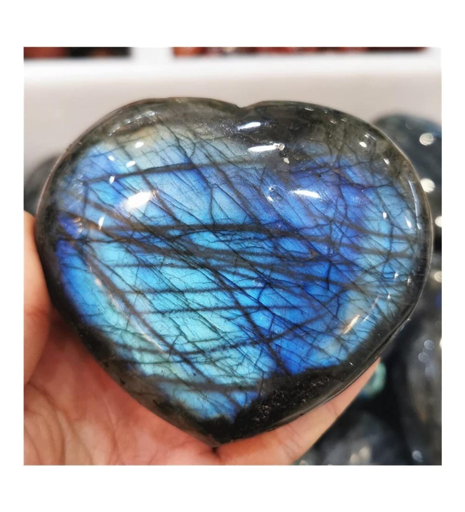 Natural Crystal 1 Piece of 500-600 g Natural Gemstone Labradorite Heart Moonstone Gemstone Crystal Heart Quartz Gift Power Stone Crystal JZIGTDEM - Buy Online on GoSupps.com