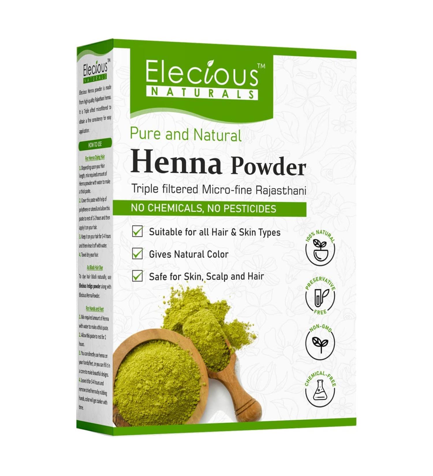 Eleciou Natural Henna Powder for Hair Color & Growth | 200g - 100% Organic & International Shipping Available - Buy Online on GoSupps.com