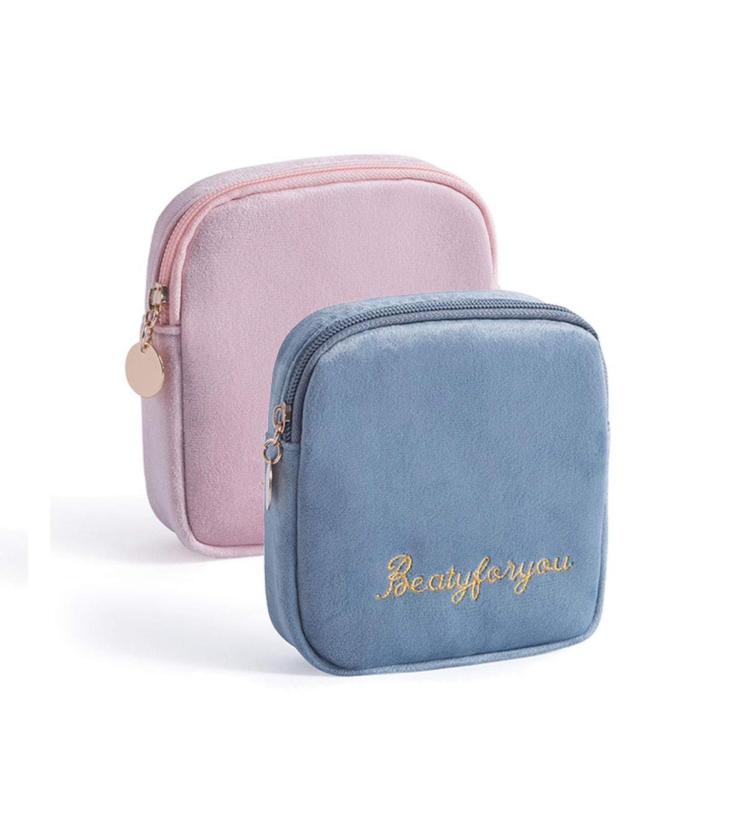 Portable Sanitary Napkin Storage Bag with Zipper for Girls/Women (2 Pack) - Buy Online on GoSupps.com