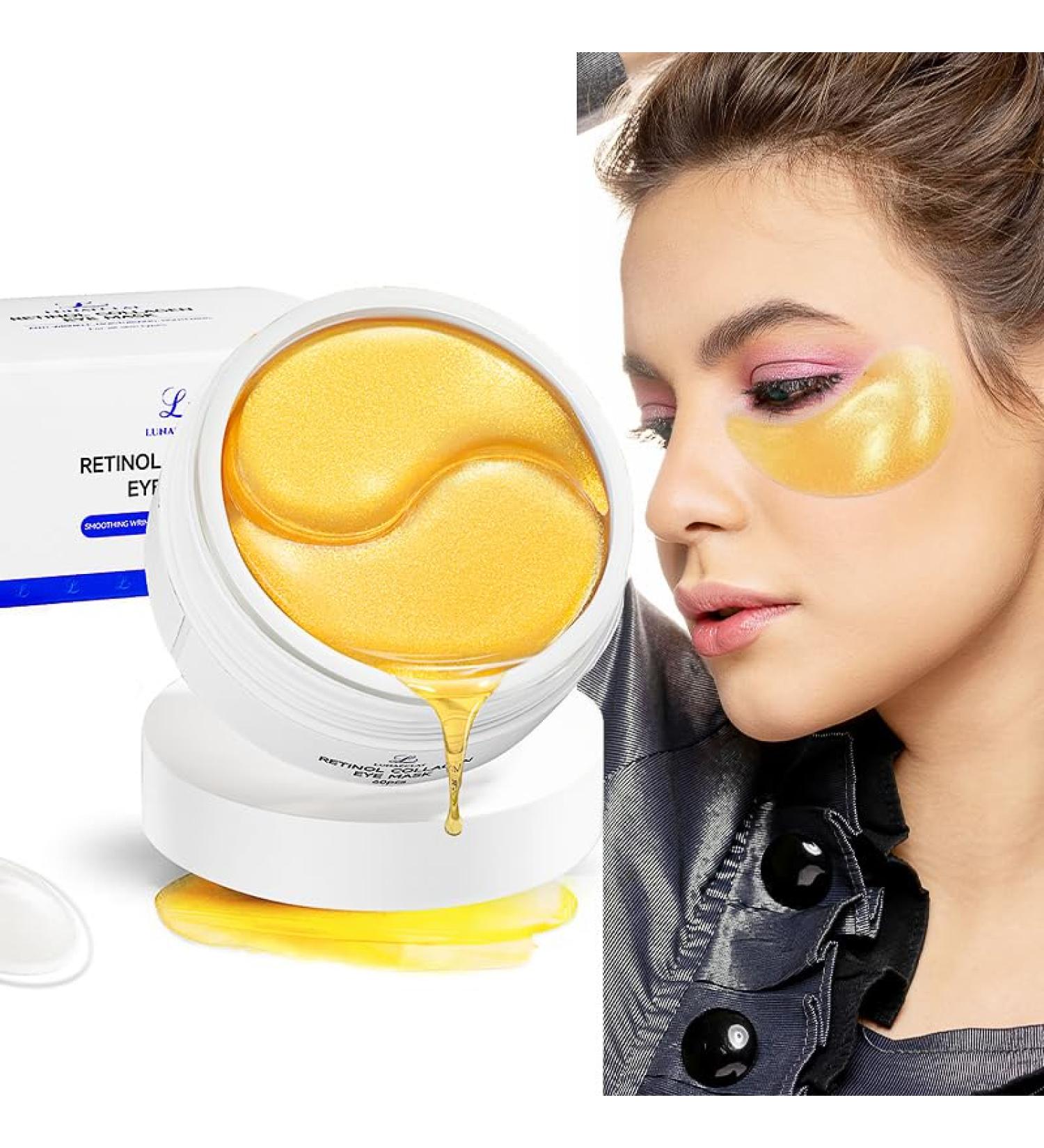 Retinol Collagen Eye Masks | 30 Pairs Under Eye Treatment for Wrinkles Puffiness & Dark Circles - Unisex Skincare - Buy Online on GoSupps.com