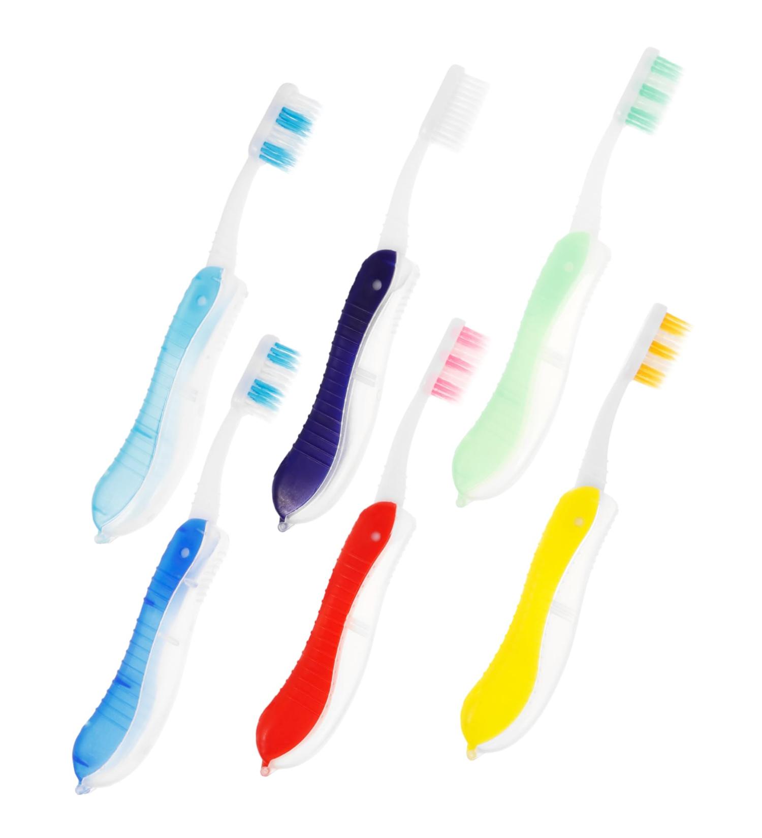 Frcolor 6th Collapsible Travel Toothbrush - Portable Compact & Comfortable for Easy Travel - Hygienic Sleeves & Storage Accessories - Buy Online on GoSupps.com