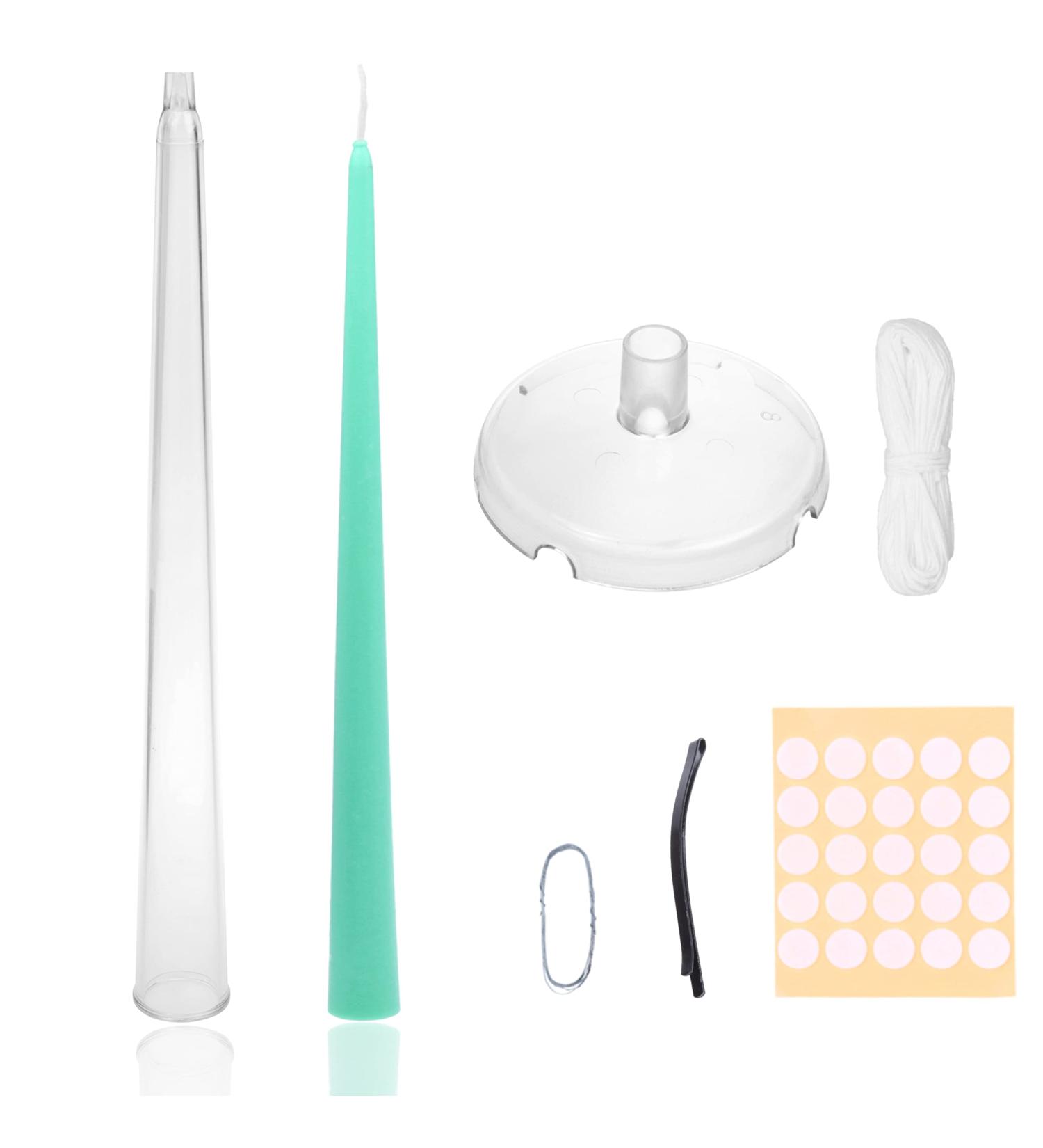 MILIVIXAY 15 inch Taper Candle Mold with 30 ft. Wick - Candle Making Kit with Mold Sealers and Wick Clip - Tall Taper Mold for DIY Candles - 25pcs set - Buy Online on GoSupps.com