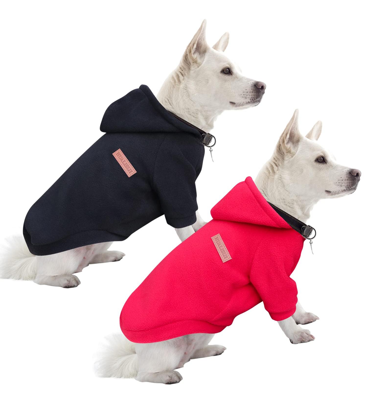 Buy Hualisiji Dog Hoodie & Fleece Sweatshirt - Warm & Lightweight Chihuahua Sweater (M Black & Red) - 2PC Set for Your Pet - Buy Online on GoSupps.com