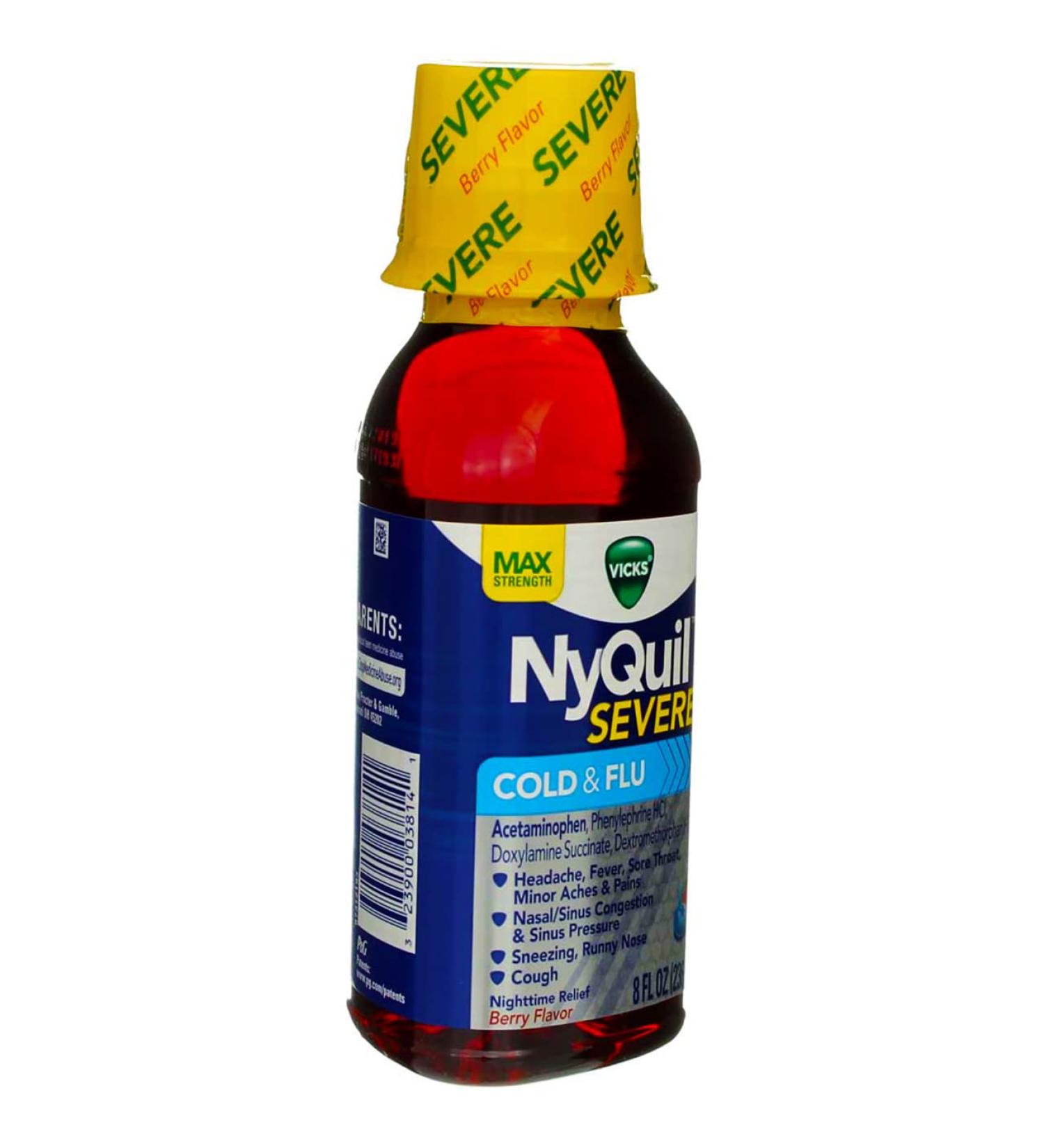 Buy Nyquil Severe Cold/Flu Berry 8 oz - Fast International Shipping for Relief - Buy Online on GoSupps.com
