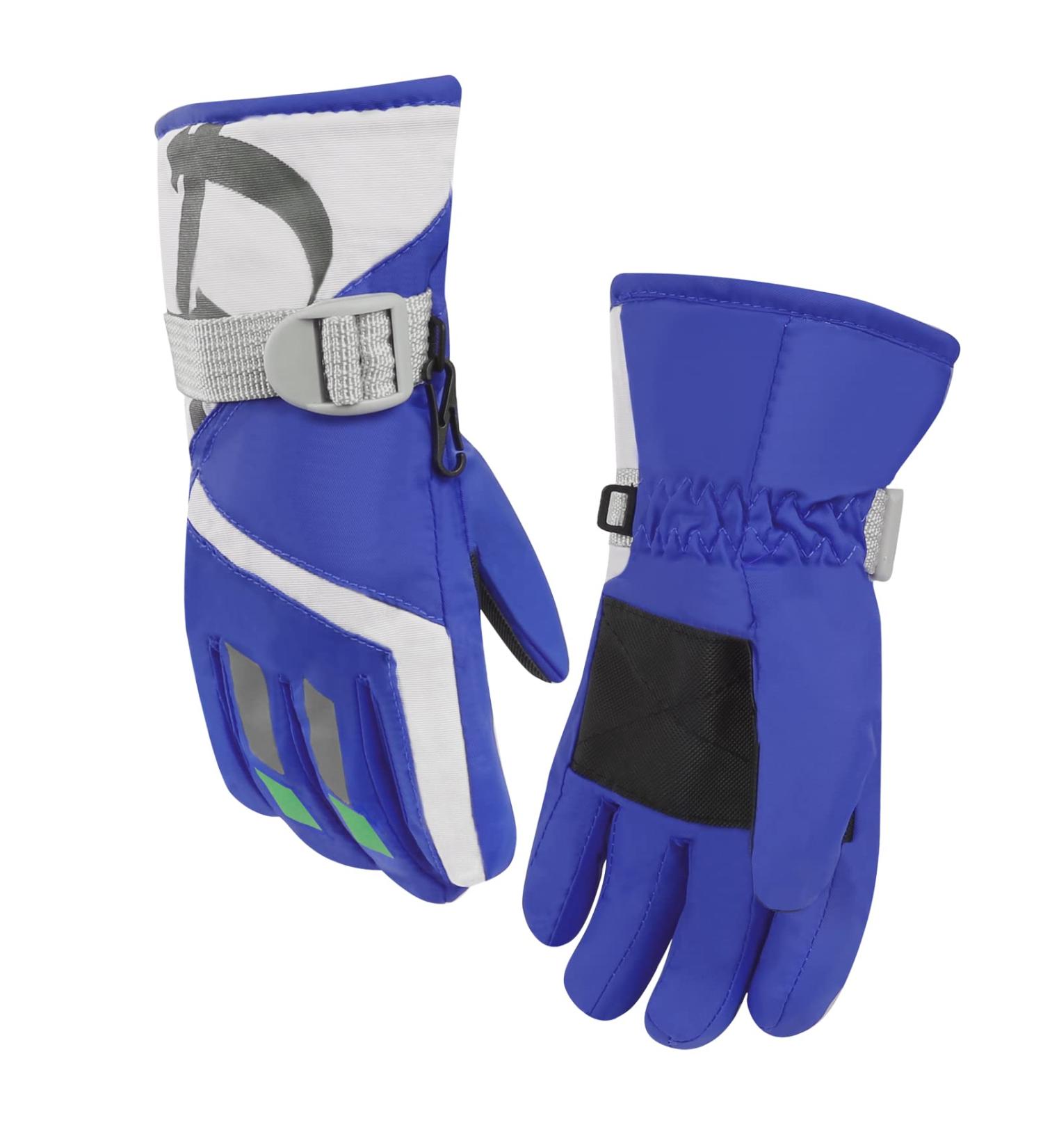 Winter Waterproof Gloves for Kids | Adjustable Cold Weather Gloves for Girls 5-9 | Blue Wine Kids Gloves - Buy Online on GoSupps.com