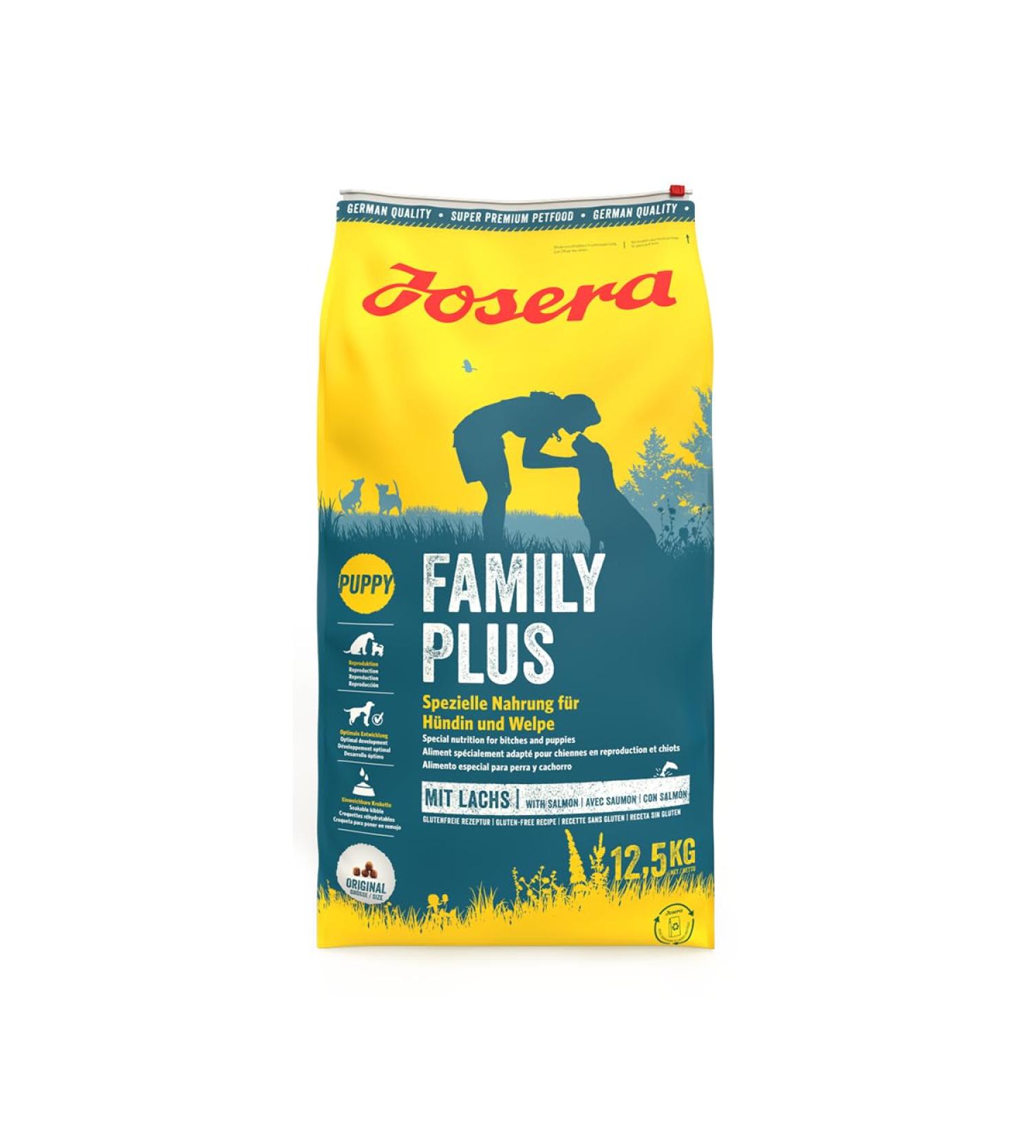 JOSERA Family Plus (1 x 12.5 kg) | Puppy | Premium dry food for pregnant/nursing female dogs & puppies | Salmon & Chicken | Optimal energy & L-carnitine intake | wheat free | Pack 1 - Buy Online on GoSupps.com