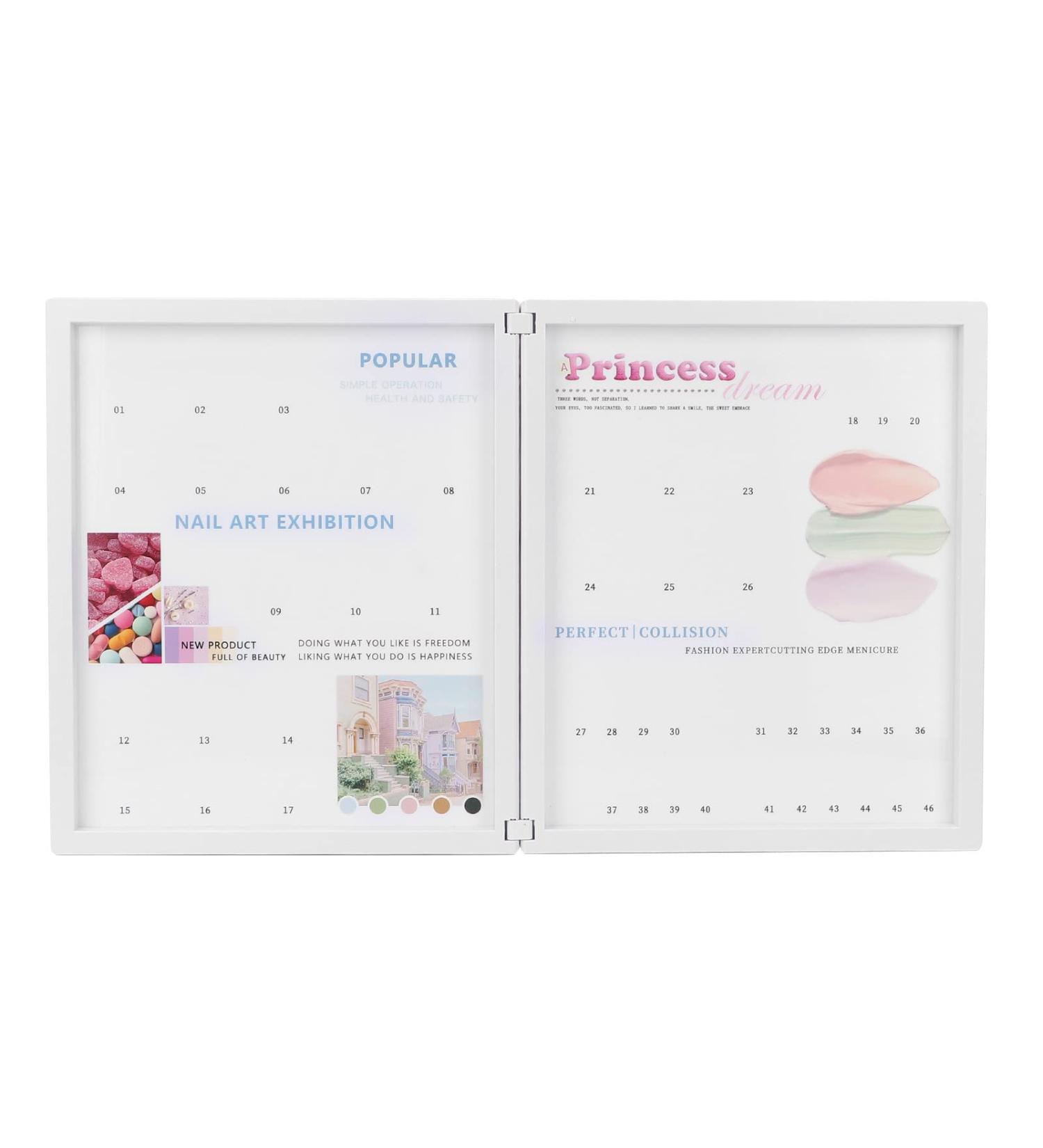 Nail Art Display Book Nail Color Card Book Plastic 46 Colors for Nail Salon Supplies for Women Girl for Nail Art Works Display - Buy Online on GoSupps.com