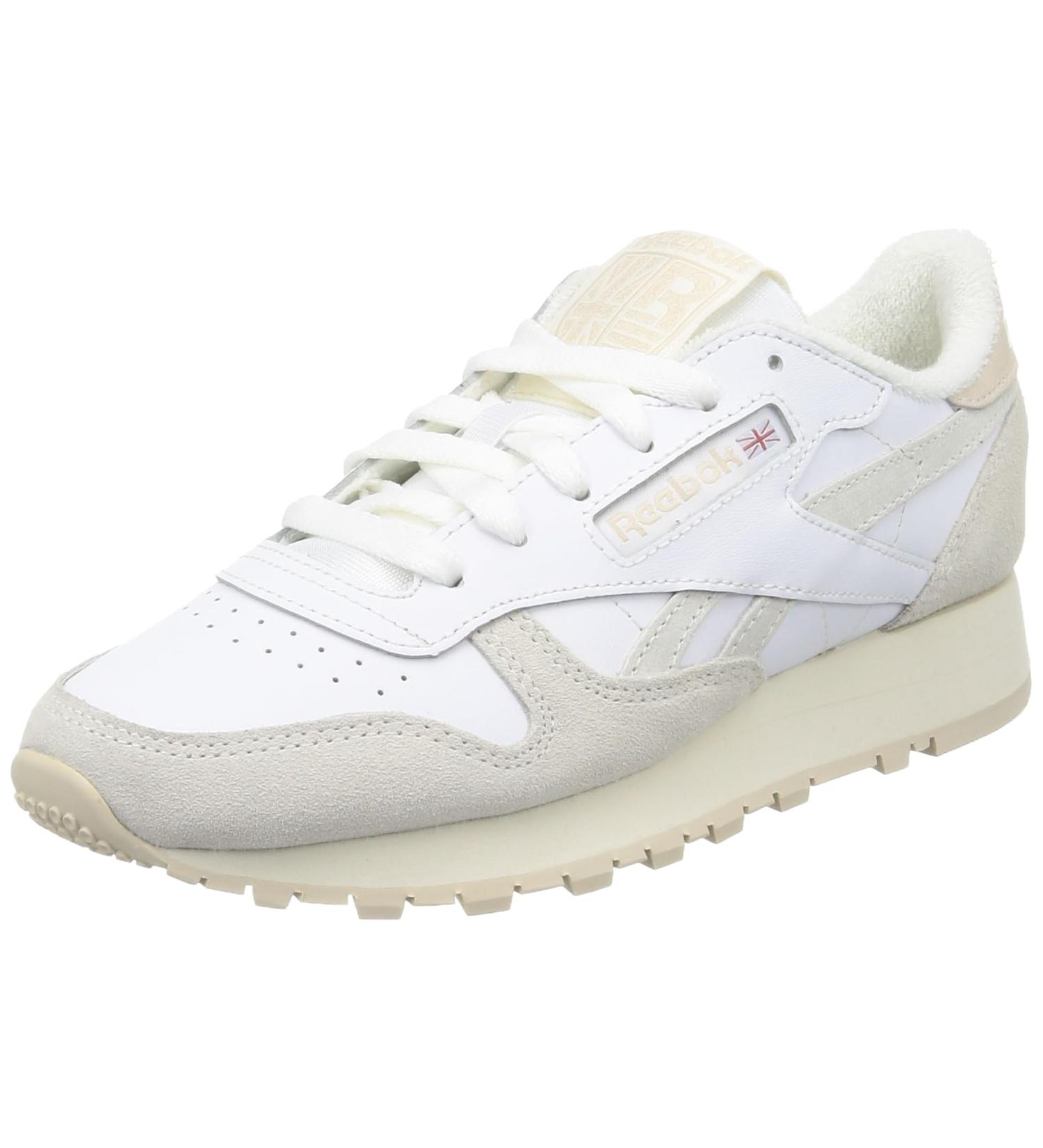 Buy Reebok Unisex Classic Leather Sneakers - FTWR White Chalk Stucco | Size 43 EU - International Shipping Available - Buy Online on GoSupps.com