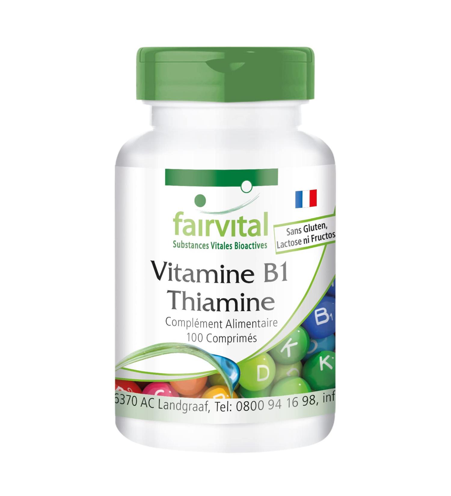 Fairvital | Vitamin B1 100mg - Thiamine - VEGAN - High Dose - 100 Tablets - German Quality - Buy Online on GoSupps.com