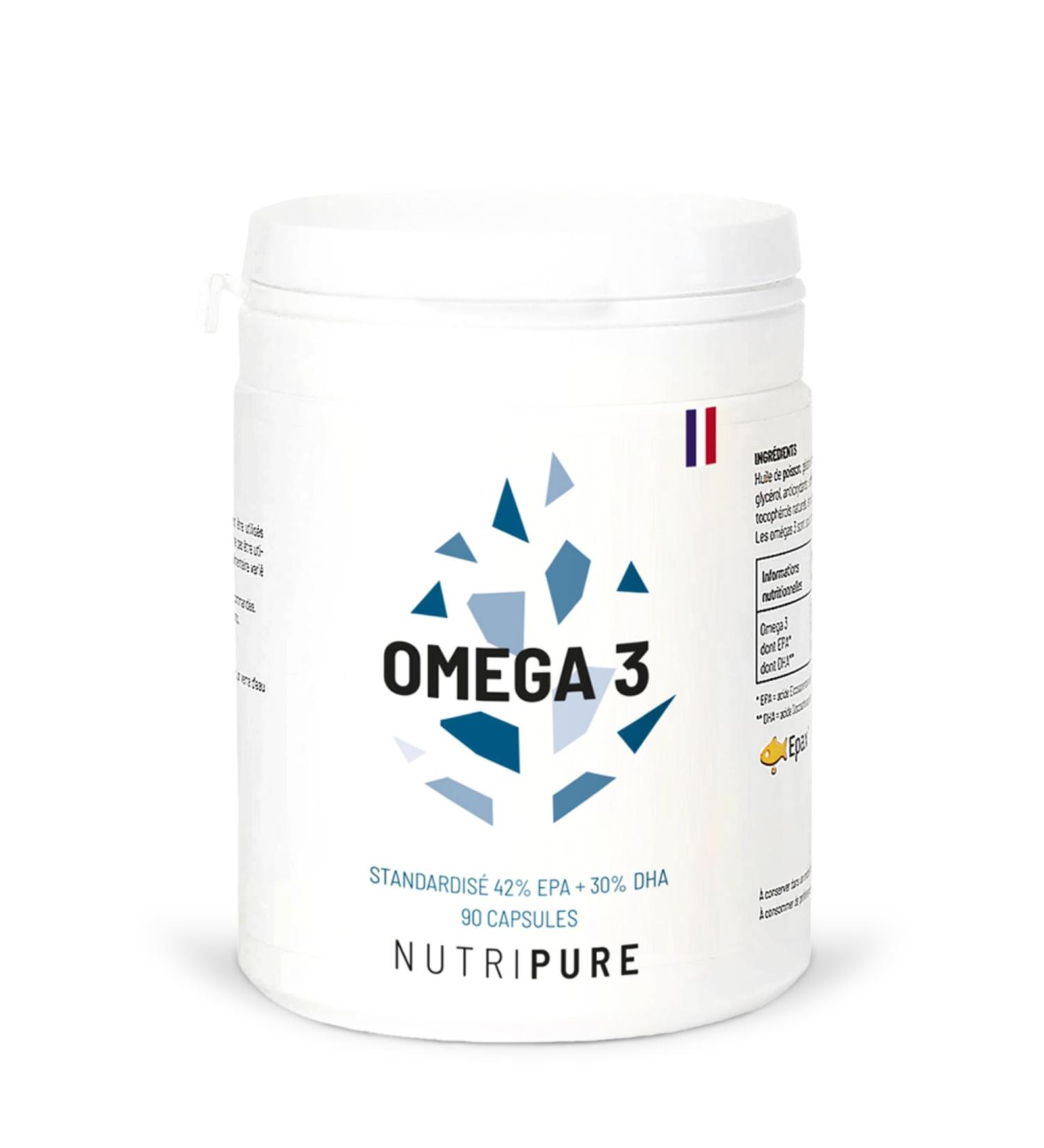Omega 3 3000mg Defense Food Supplement Labeled Fish Oil High Concentration of EPA and DHA Highly Bioavailable 90 Capsules 1 Month Treatment Made in France Nutripure - Buy Online on GoSupps.com