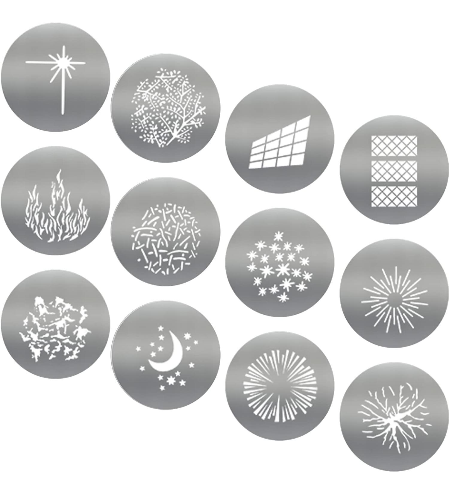 12pcs Round GOBO Kit 2.6 Metal Plates for Godox SA/VSA Spotlight Attachment - Set of 10 - Buy Online on GoSupps.com
