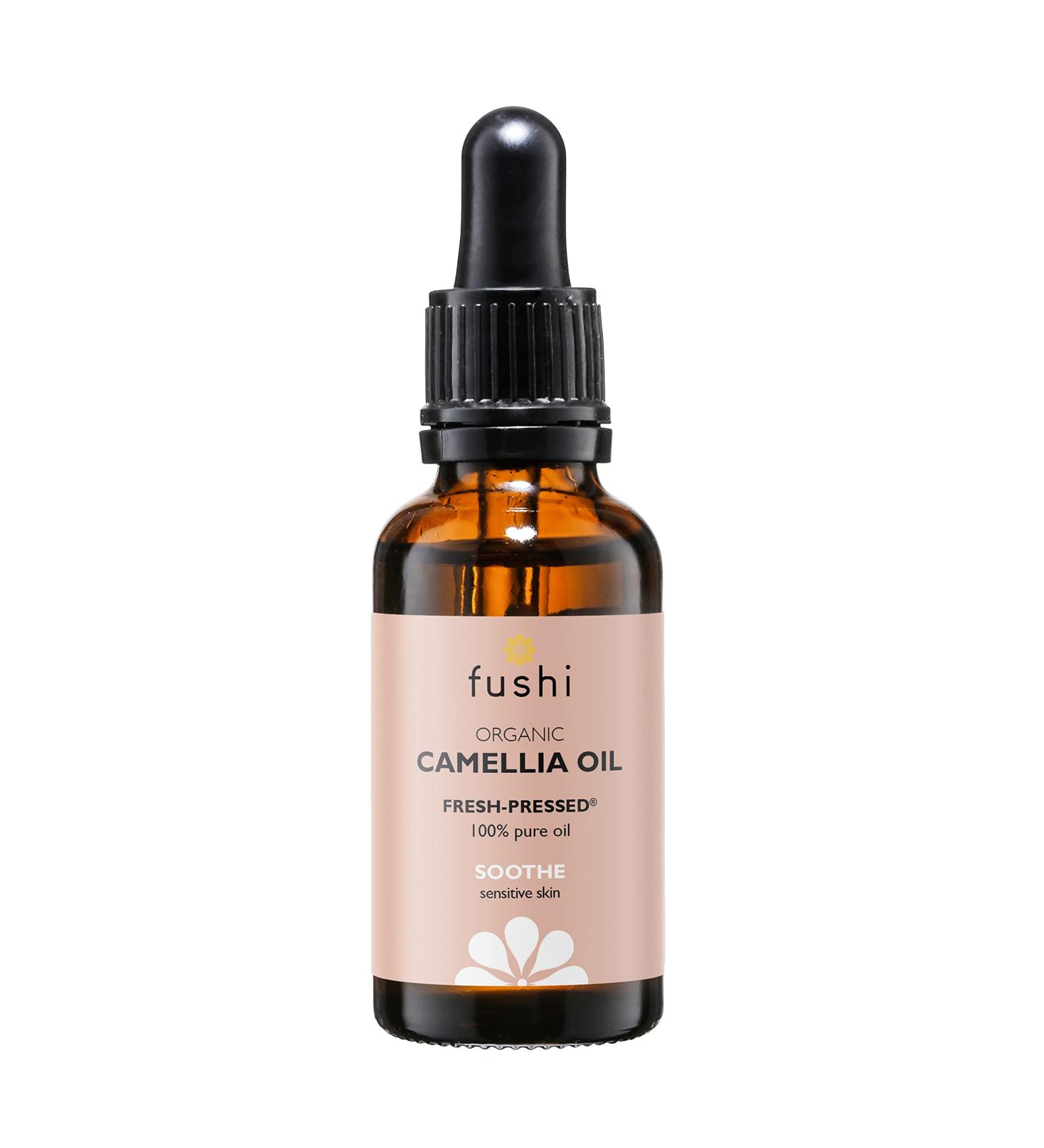 Fushi Organic Camellia Oil 30ml Best for Stretch Marks Dry Skin Dull Hair Fresh-Pressed Rich in rich vitamins A B C E Polyphenol Ethical & Vegan Society Approved Manufactured in the UK - Buy Online on GoSupps.com