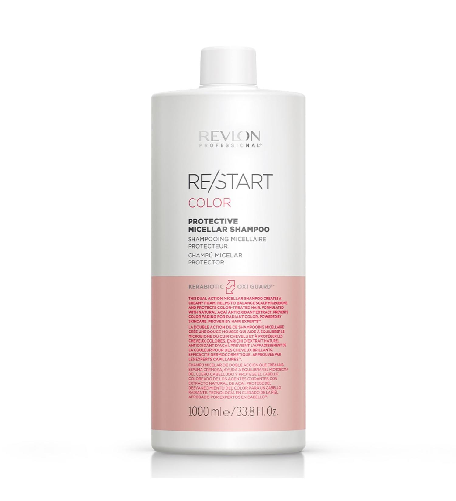 Revlon Professional Re/Start Color - Shampoing Micellaire - Shampooing Protecteur de Couleur - Soin Cheveux Color s - Formule Professionnelle et Vegane - Sublimateur et Protecteur - 1L - Buy Online on GoSupps.com